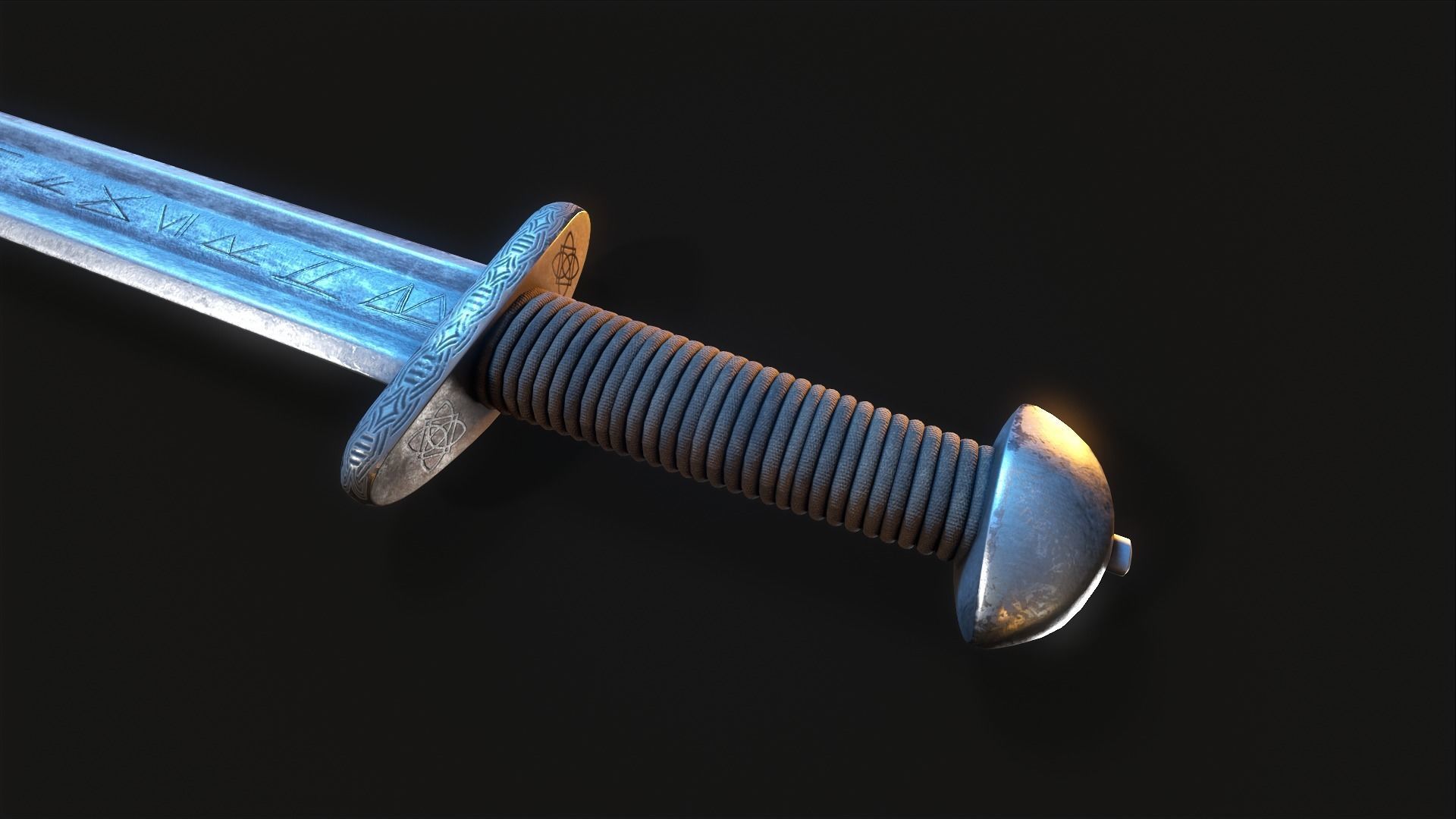 Viking Sword Low-poly 3D model_3