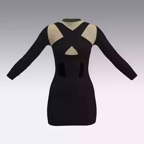 DRESS BLACK LITTLE BLACK DRESS PANELED LOOK