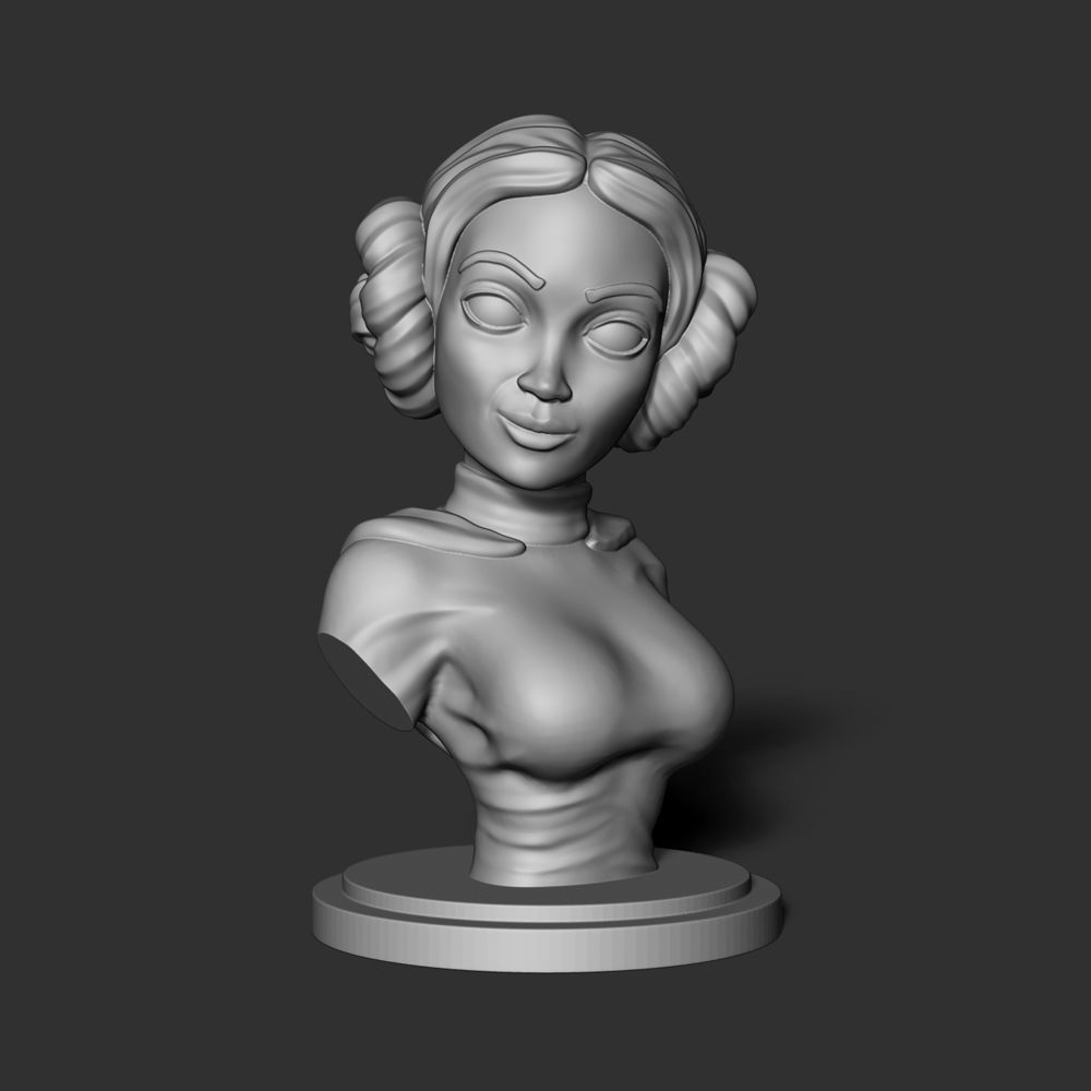 Princess Leia - Stylized Bust 3D print model_2
