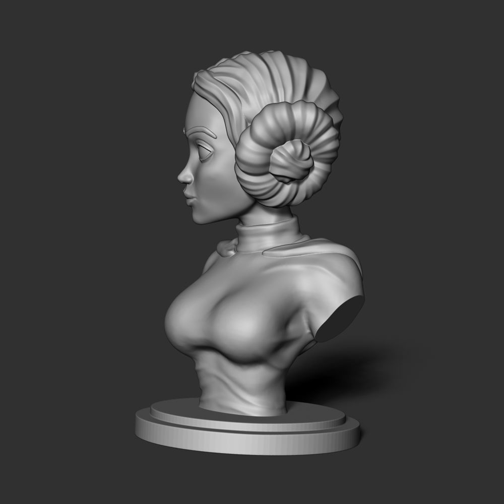 Princess Leia - Stylized Bust 3D print model_3