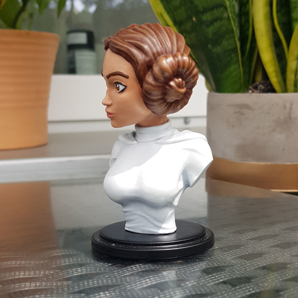 Princess Leia - Stylized Bust 3D print model_1