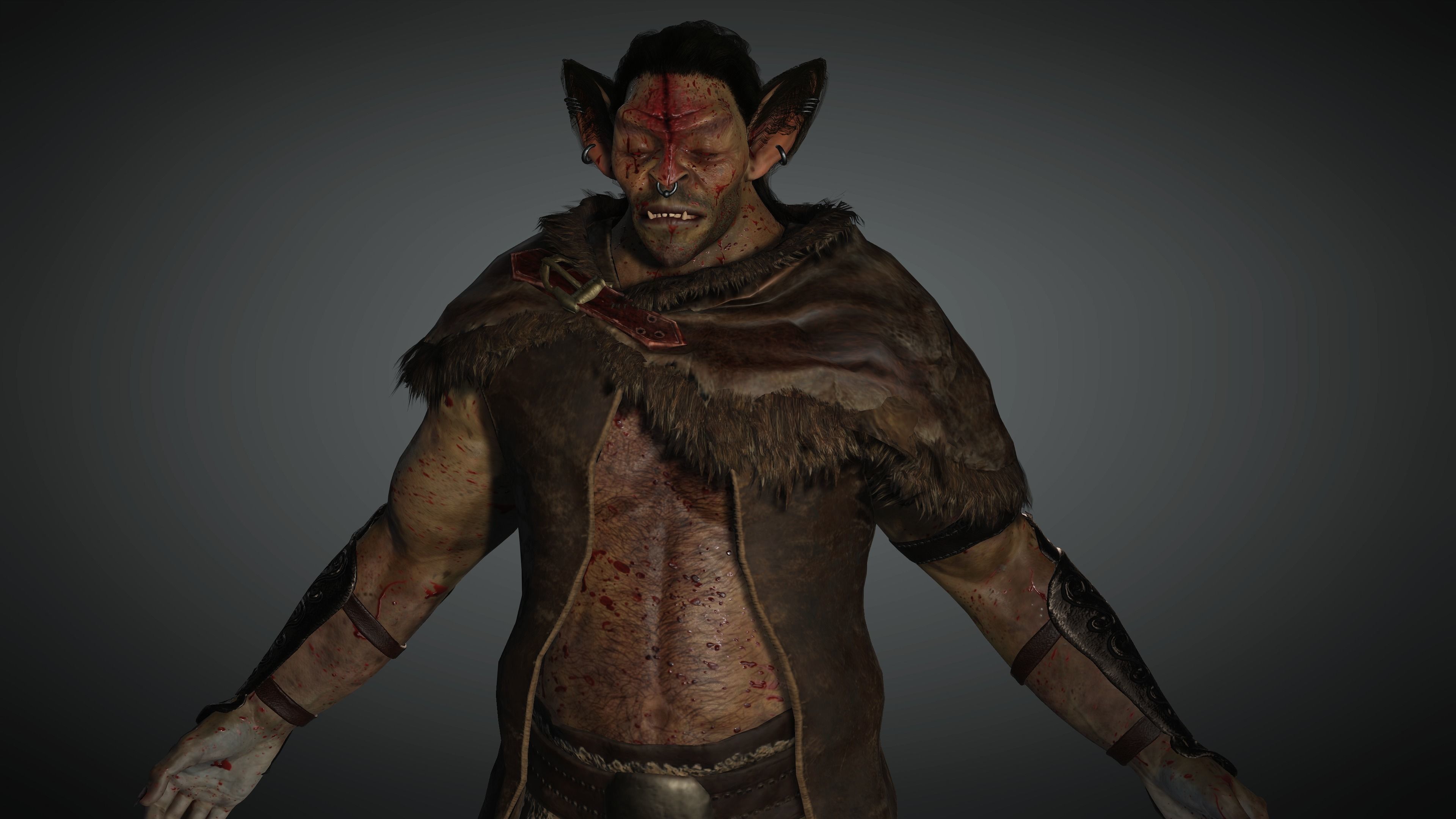 AAA Fantasy Male Orc Character 01 Low-poly 3D model_19