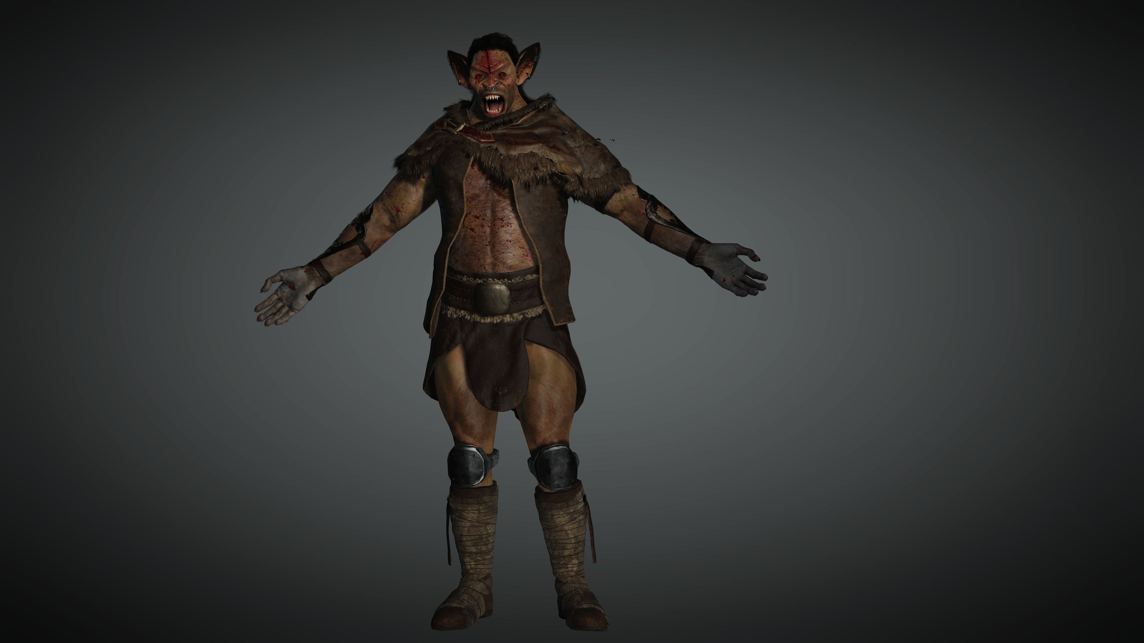 AAA Fantasy Male Orc Character 01 Low-poly 3D model_17