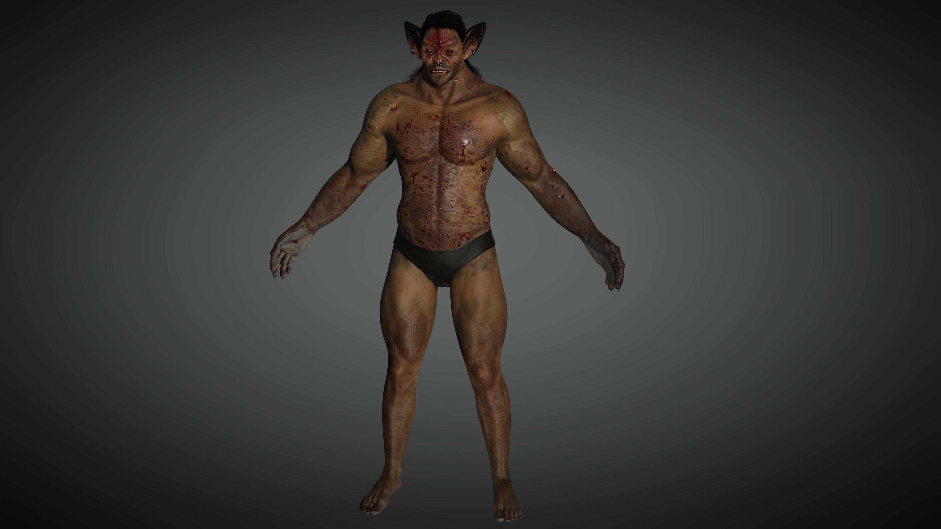 AAA Fantasy Male Orc Character 01 Low-poly 3D model_11