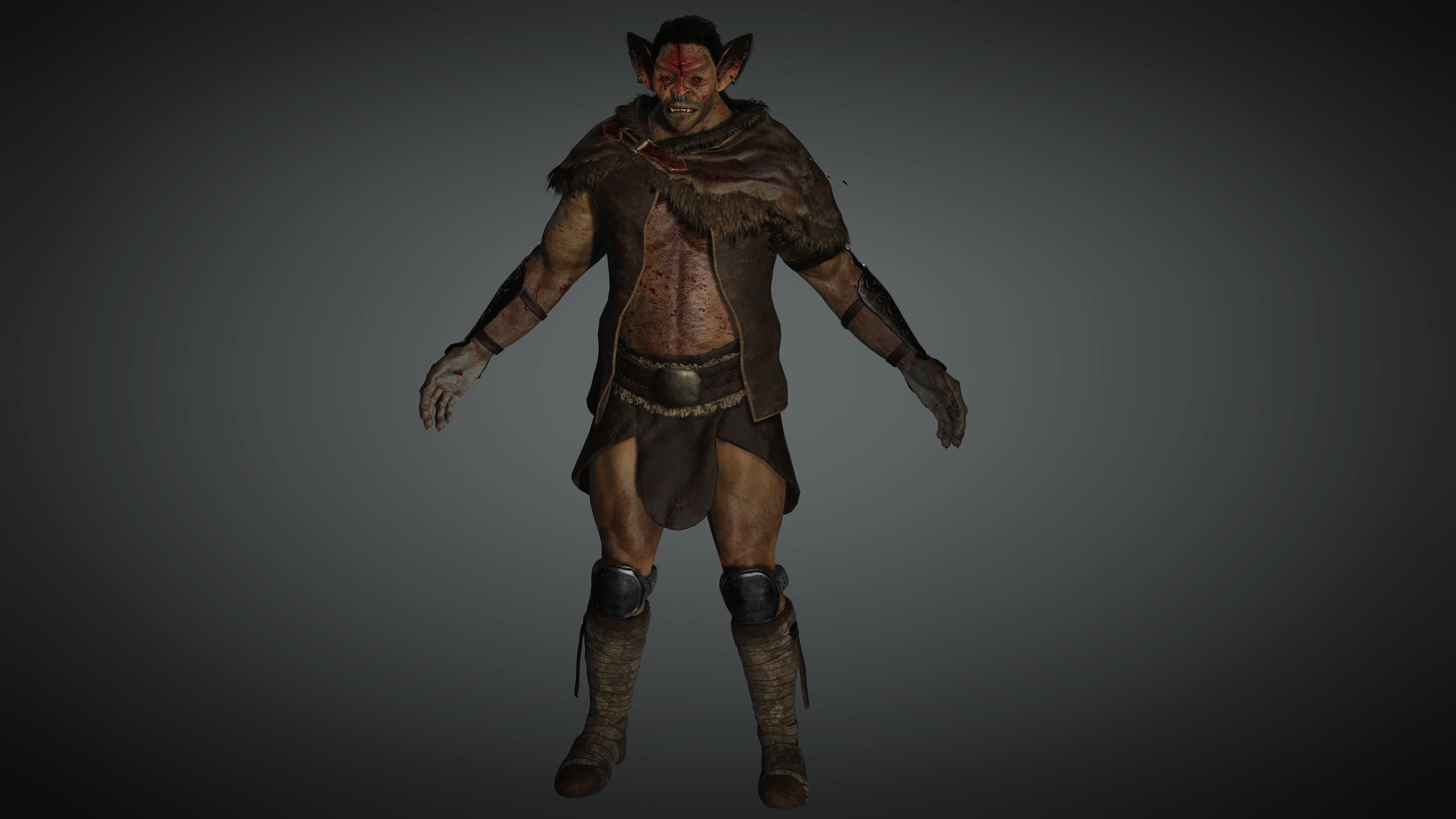 AAA Fantasy Male Orc Character 01 Low-poly 3D model_3