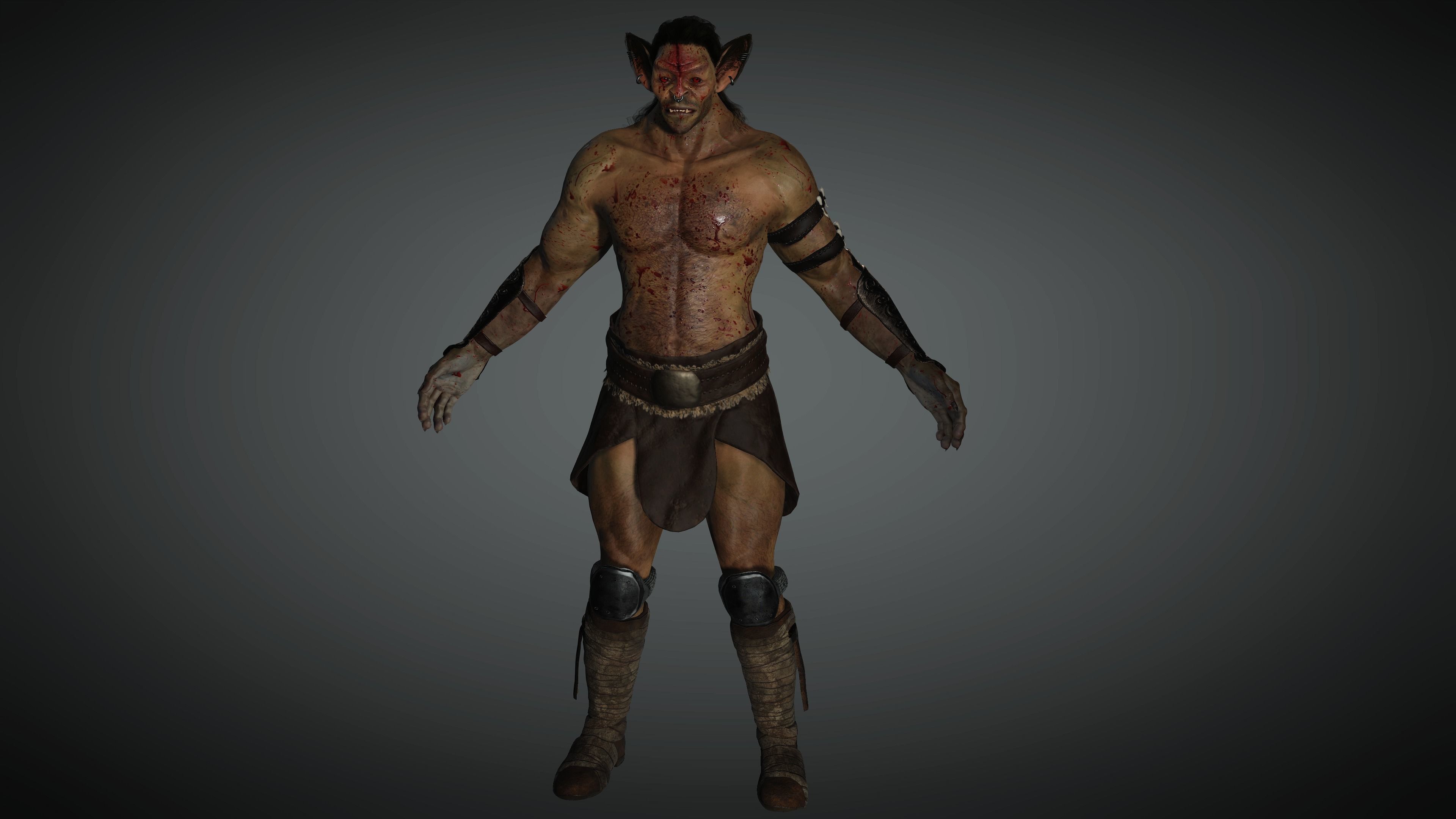 AAA Fantasy Male Orc Character 01 Low-poly 3D model_6