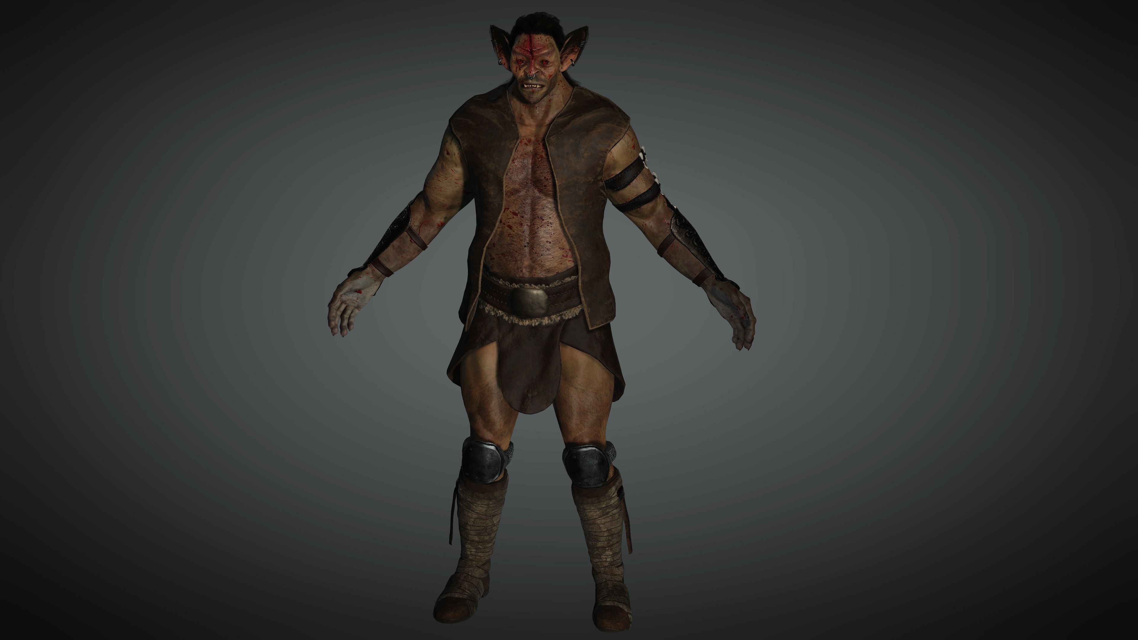 AAA Fantasy Male Orc Character 01 Low-poly 3D model_4