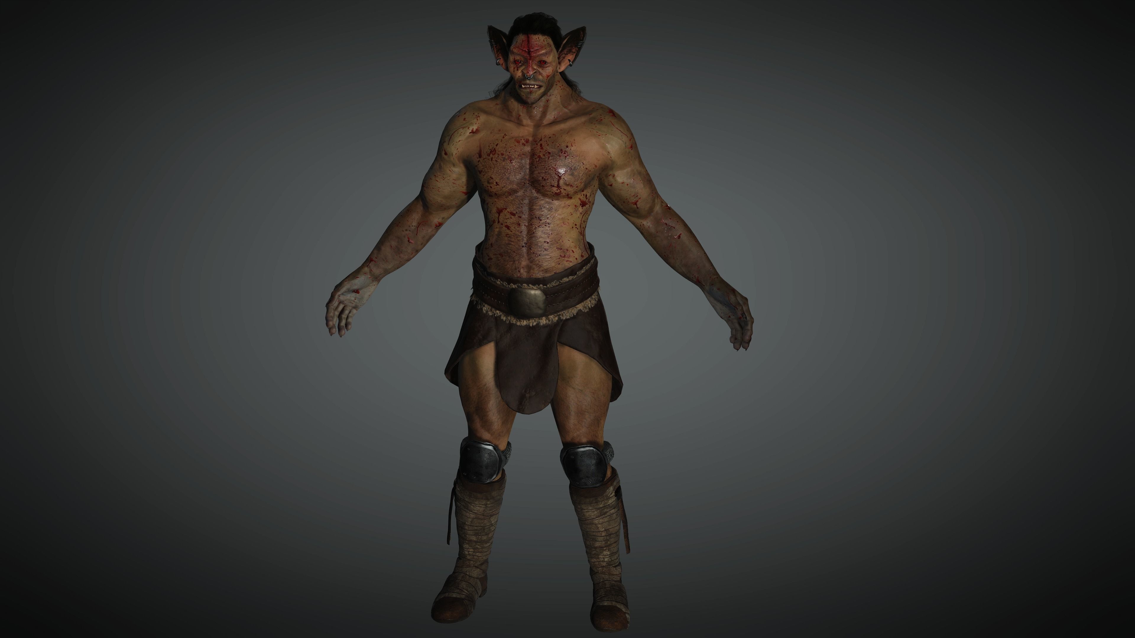 AAA Fantasy Male Orc Character 01 Low-poly 3D model_8