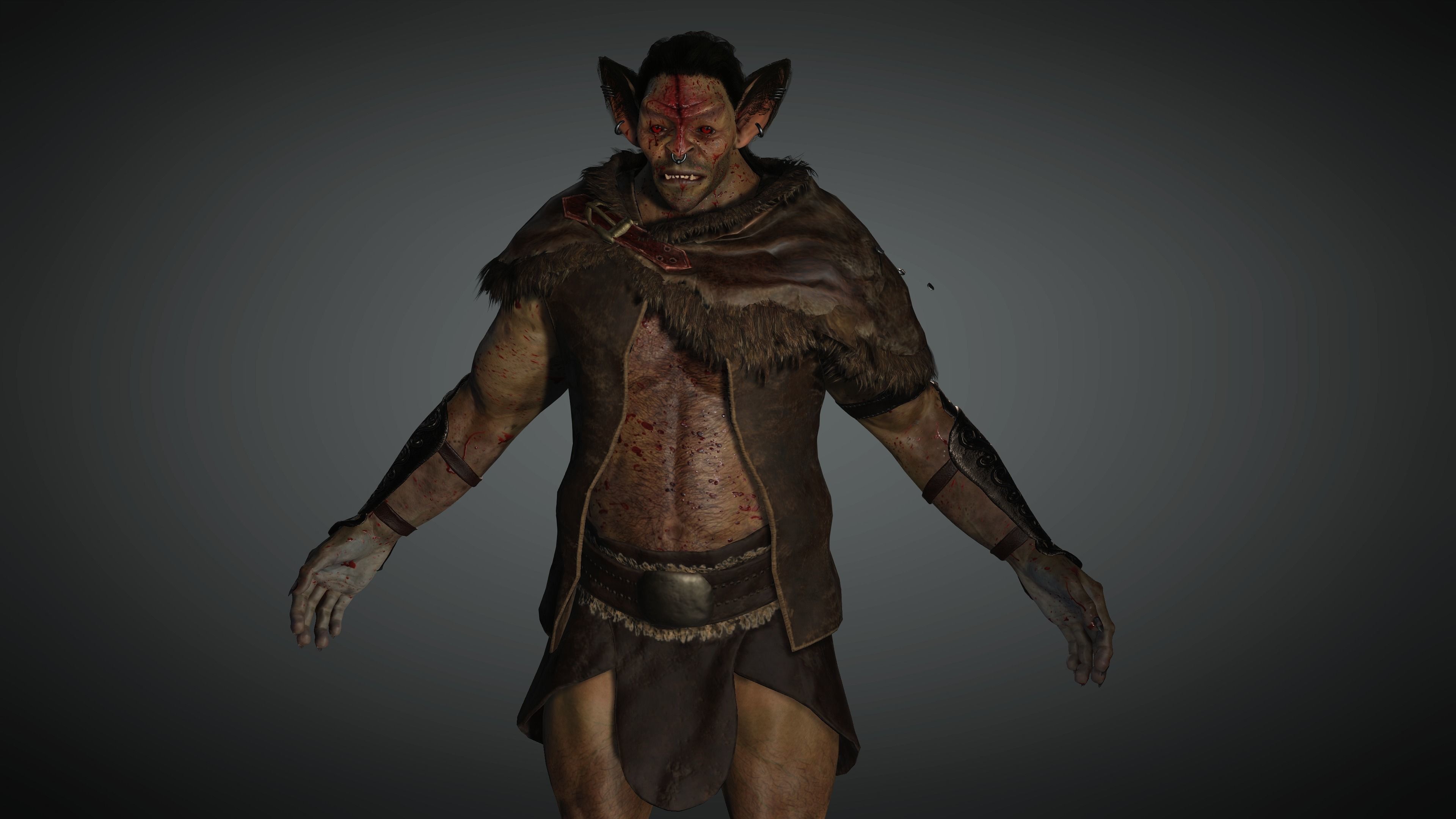 AAA Fantasy Male Orc Character 01 Low-poly 3D model_2