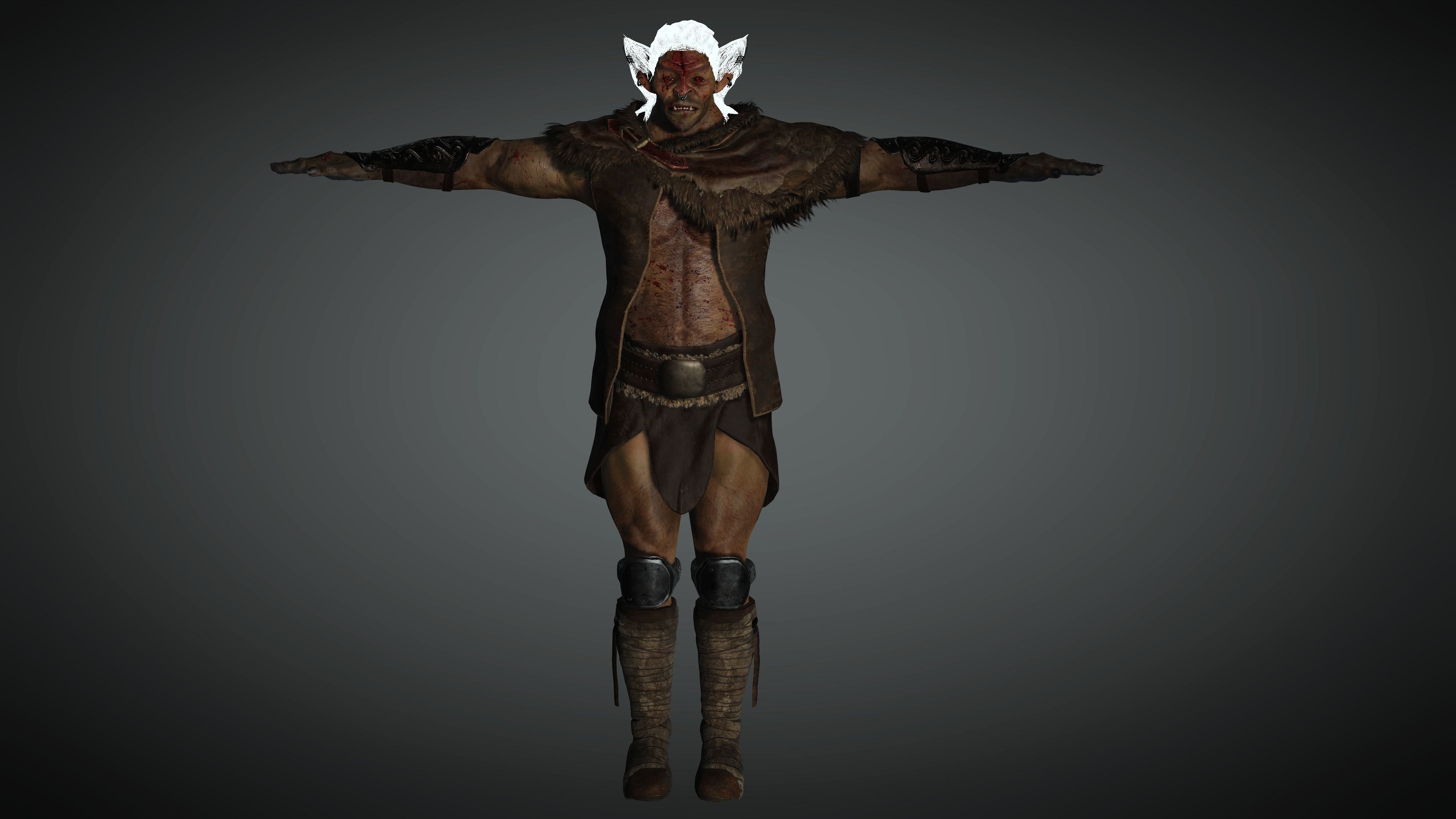 AAA Fantasy Male Orc Character 01 Low-poly 3D model_25