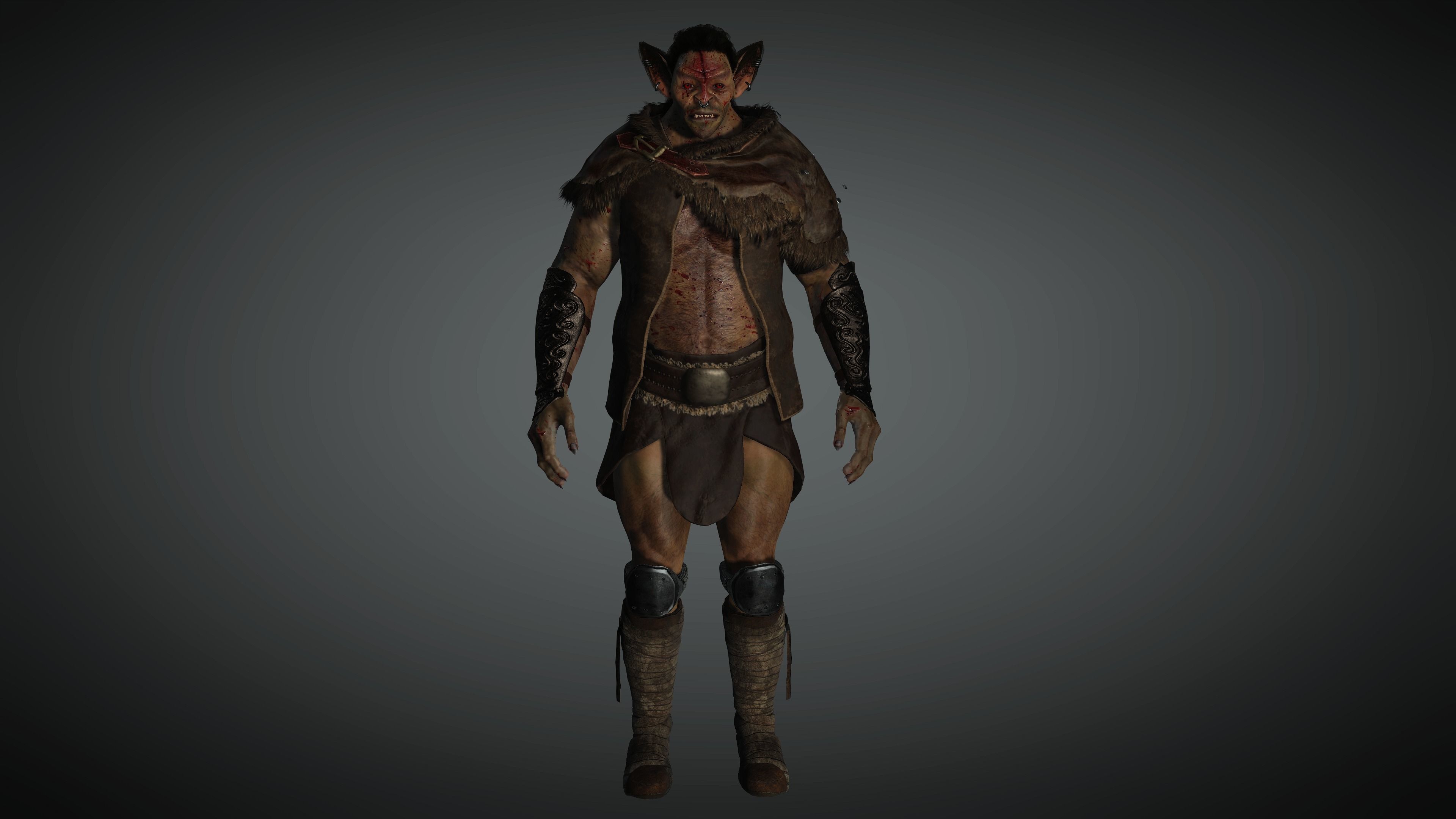 AAA Fantasy Male Orc Character 01 Low-poly 3D model_15