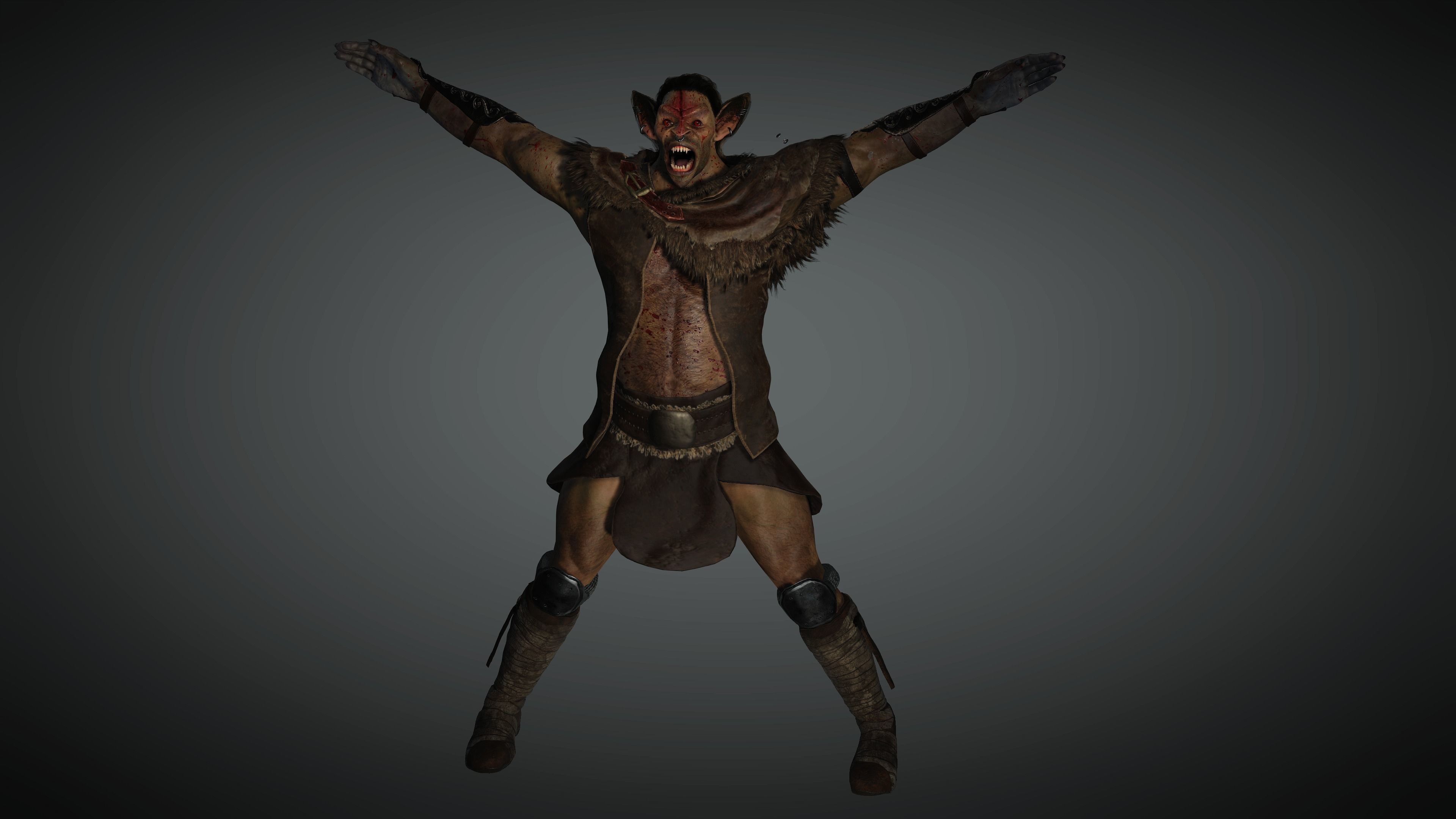 AAA Fantasy Male Orc Character 01 Low-poly 3D model_16