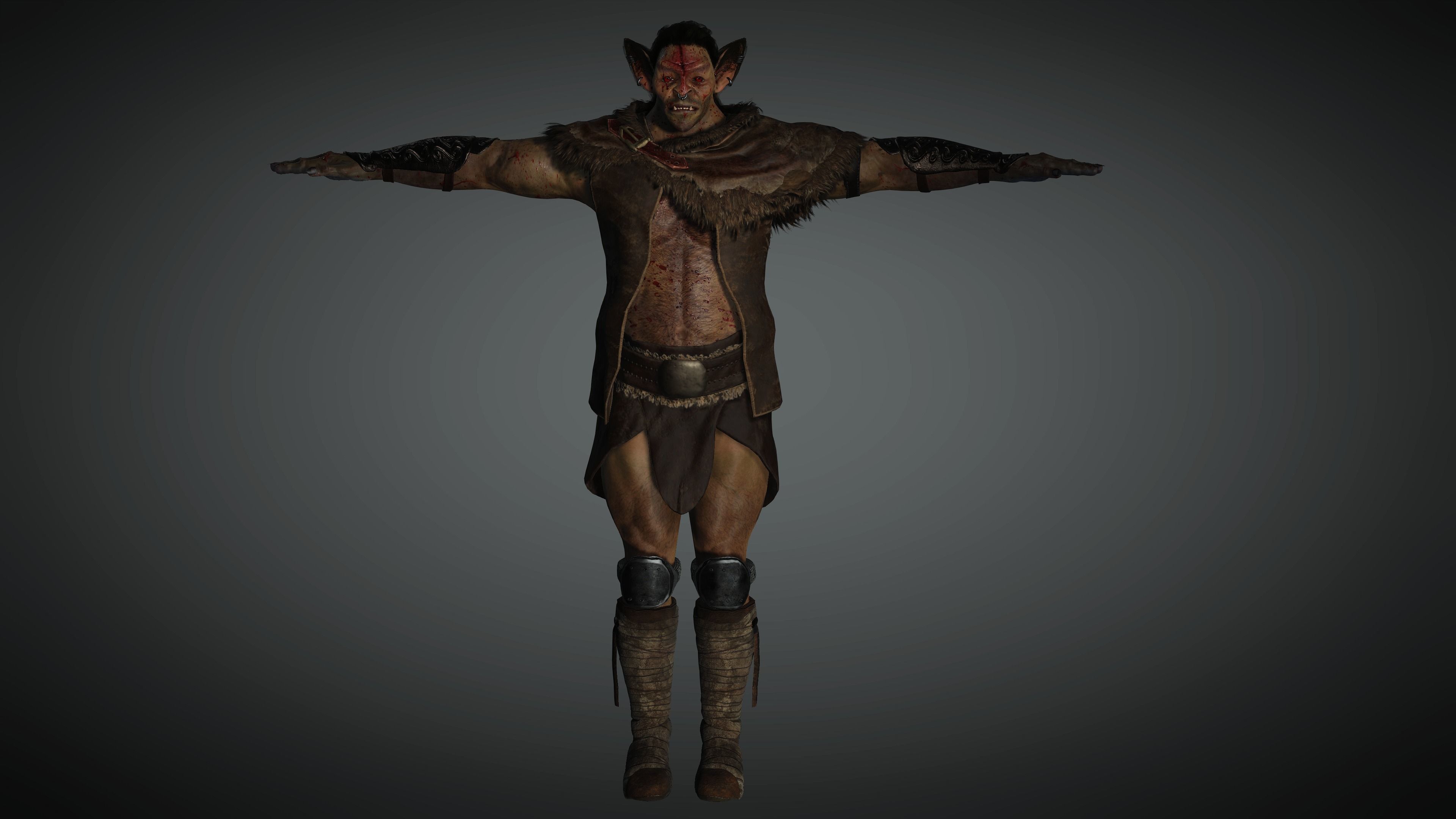AAA Fantasy Male Orc Character 01 Low-poly 3D model_22