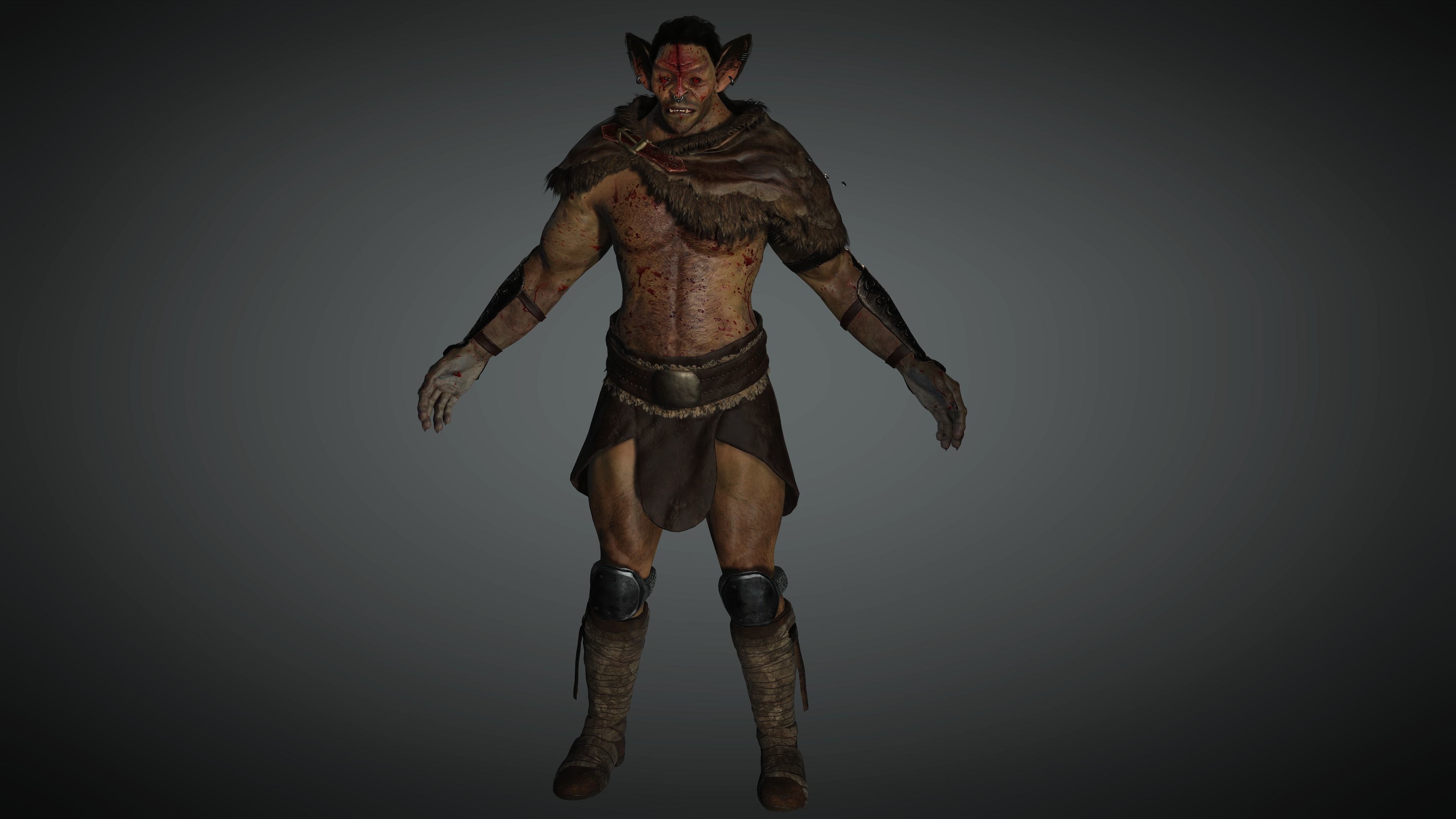 AAA Fantasy Male Orc Character 01 Low-poly 3D model_5