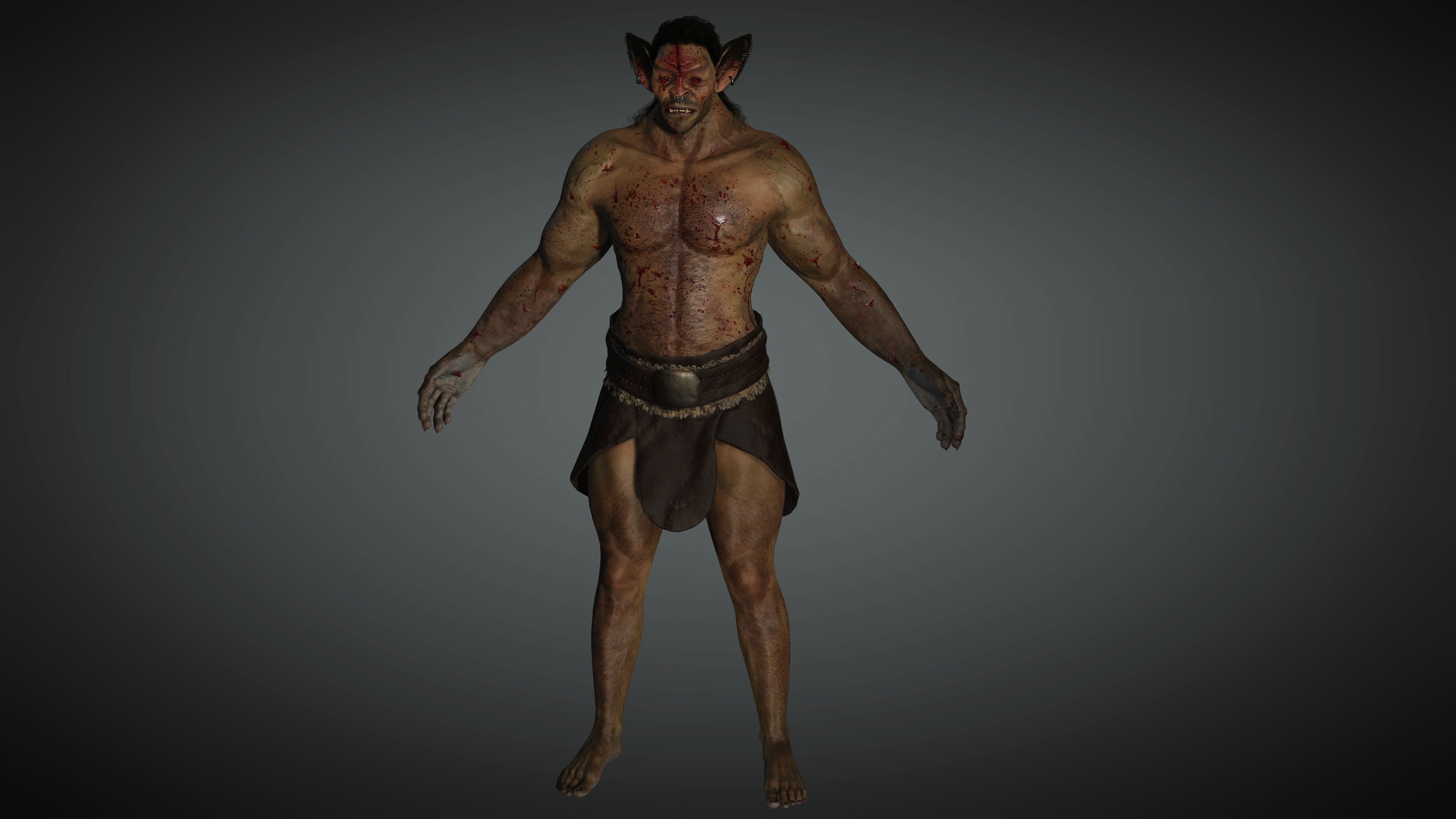 AAA Fantasy Male Orc Character 01 Low-poly 3D model_10