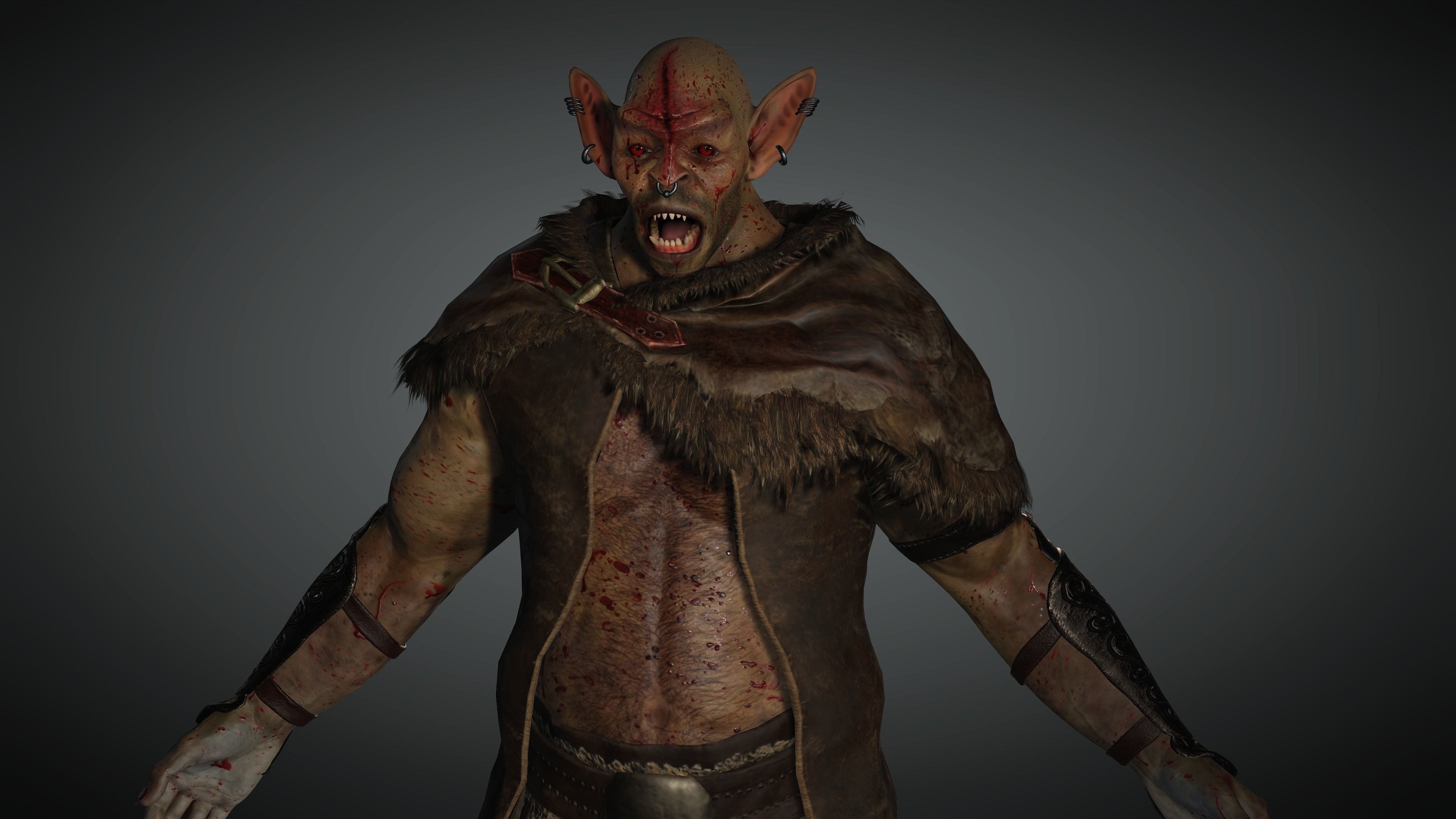 AAA Fantasy Male Orc Character 01 Low-poly 3D model_21