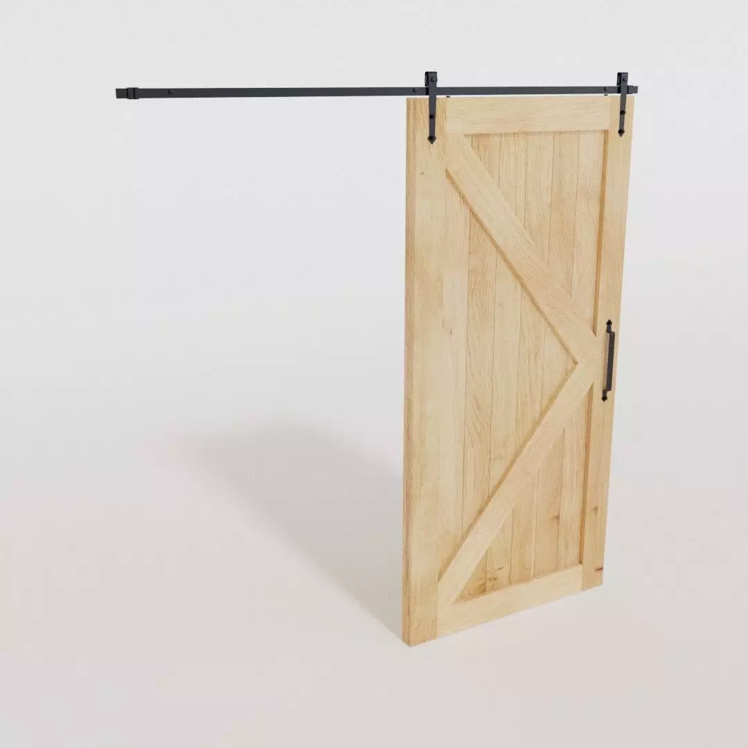Wooden slide door 3D model