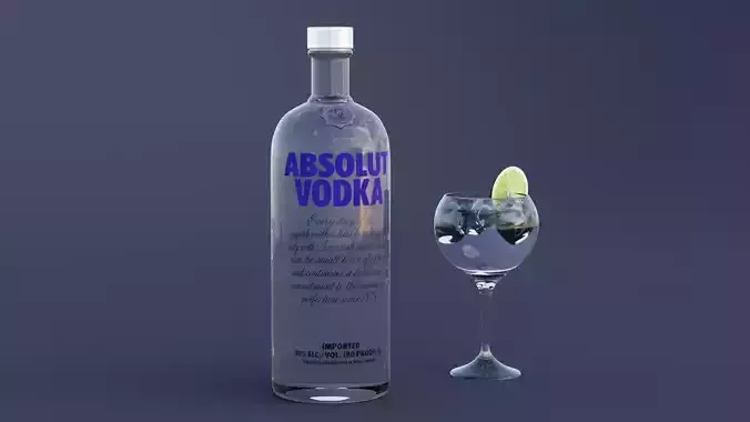 Vodka Bottle and Glass