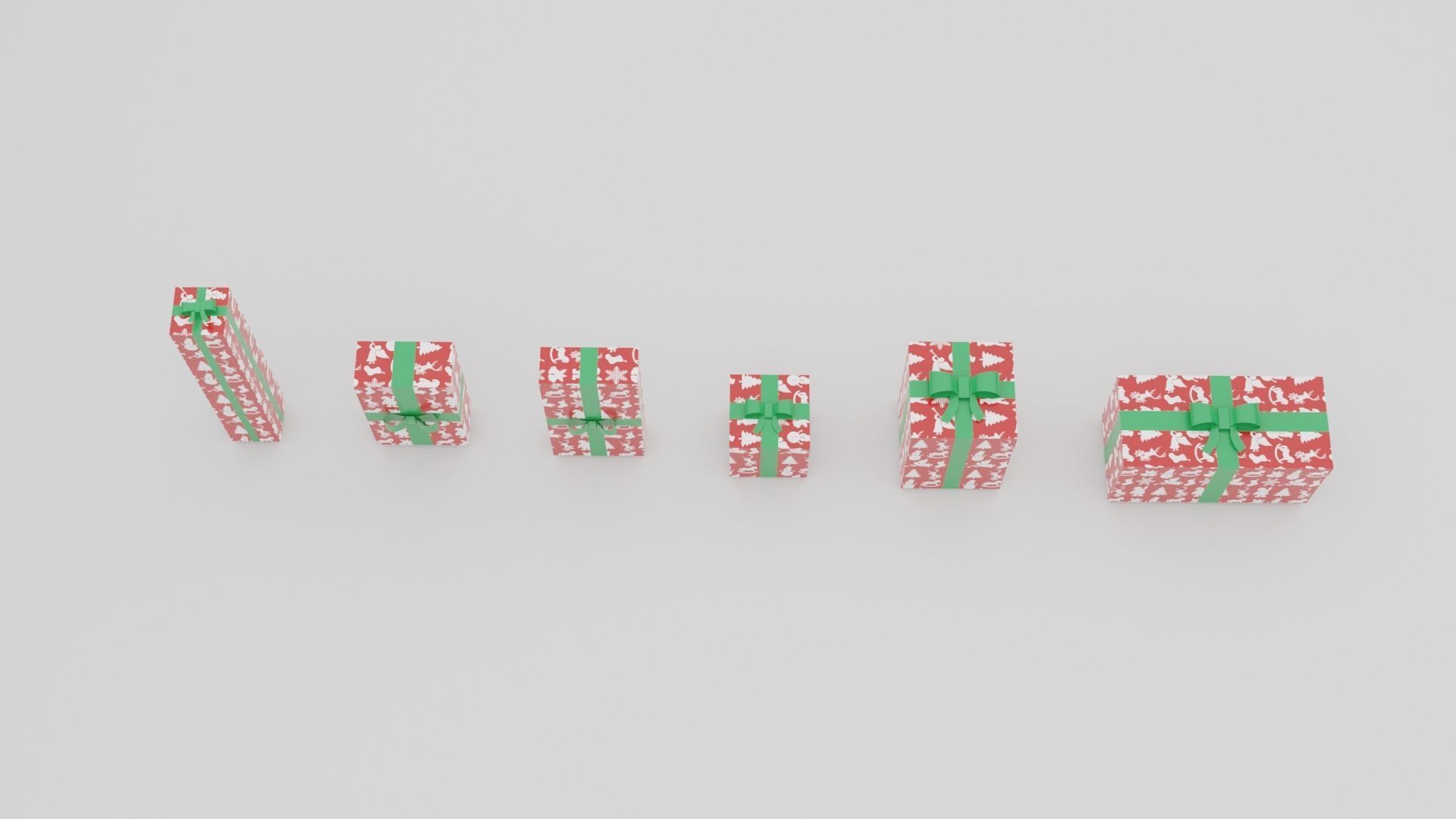 Christmas Gifts  Low-poly 3D model_2