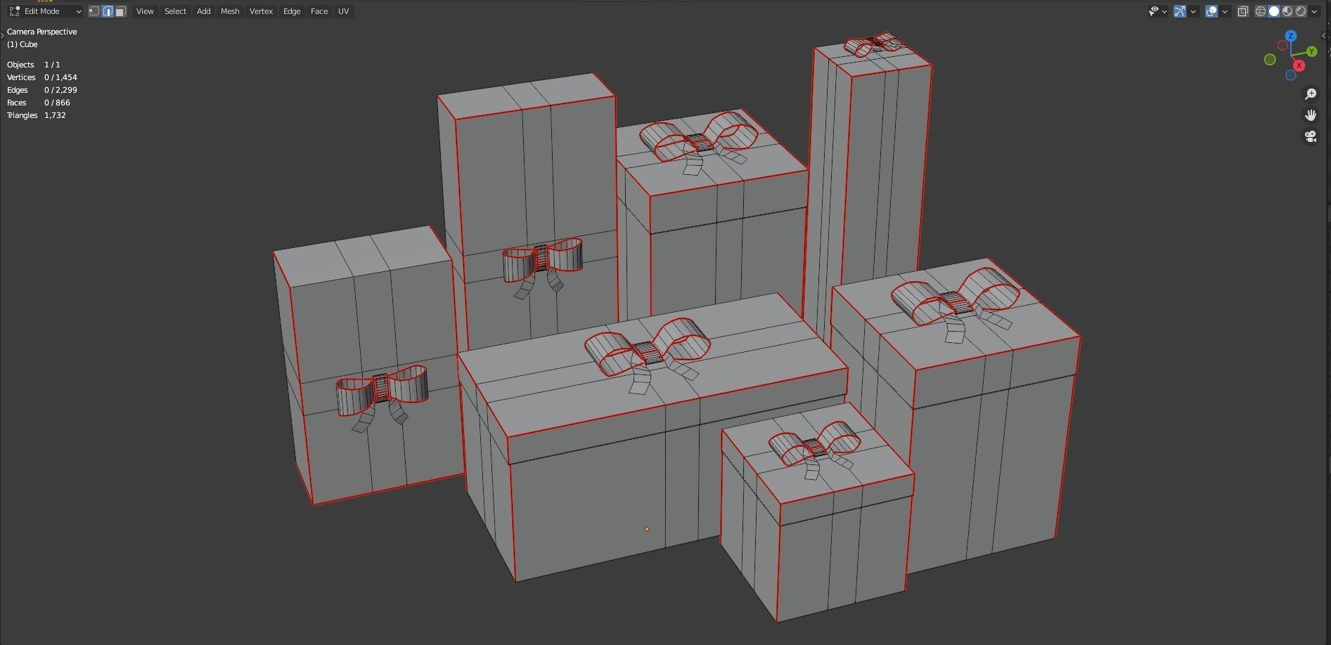 Christmas Gifts  Low-poly 3D model_7