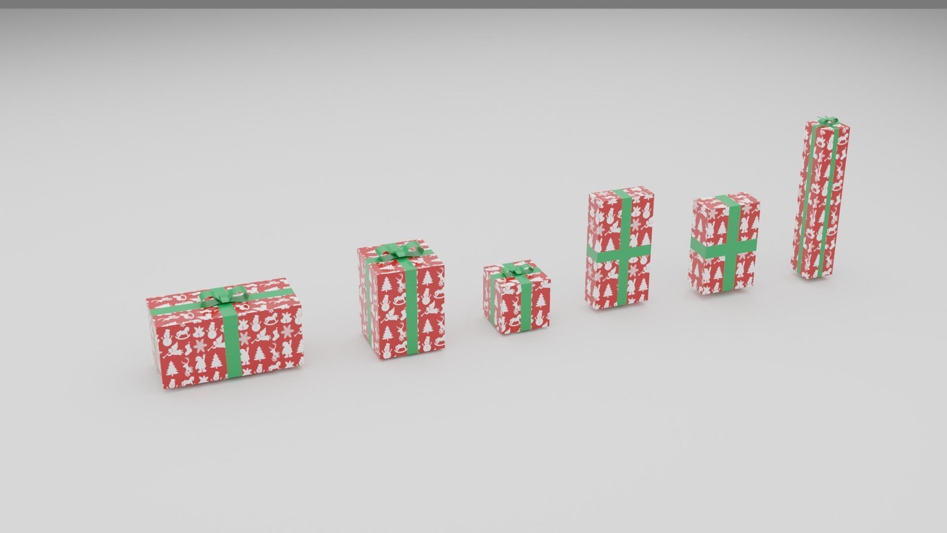 Christmas Gifts  Low-poly 3D model_3