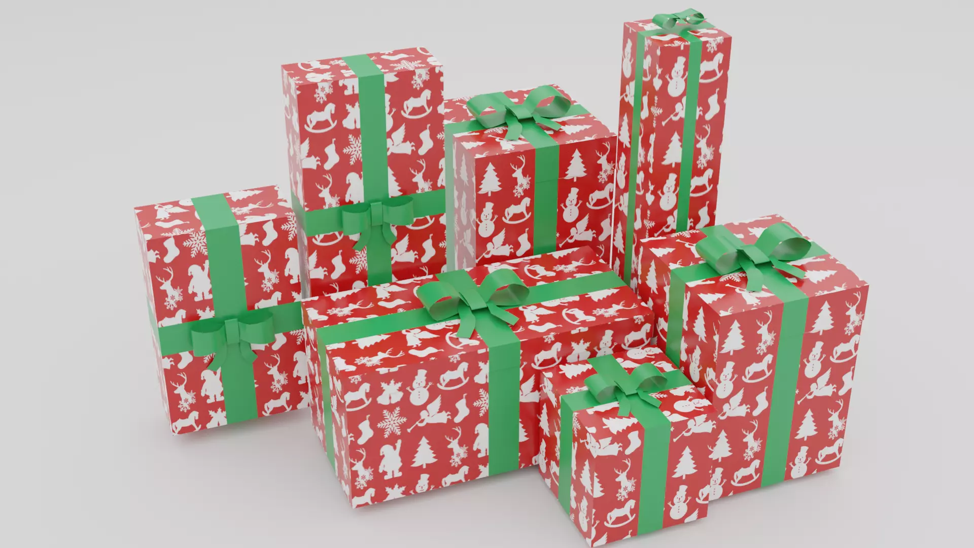 Christmas Gifts  Low-poly 3D model_0
