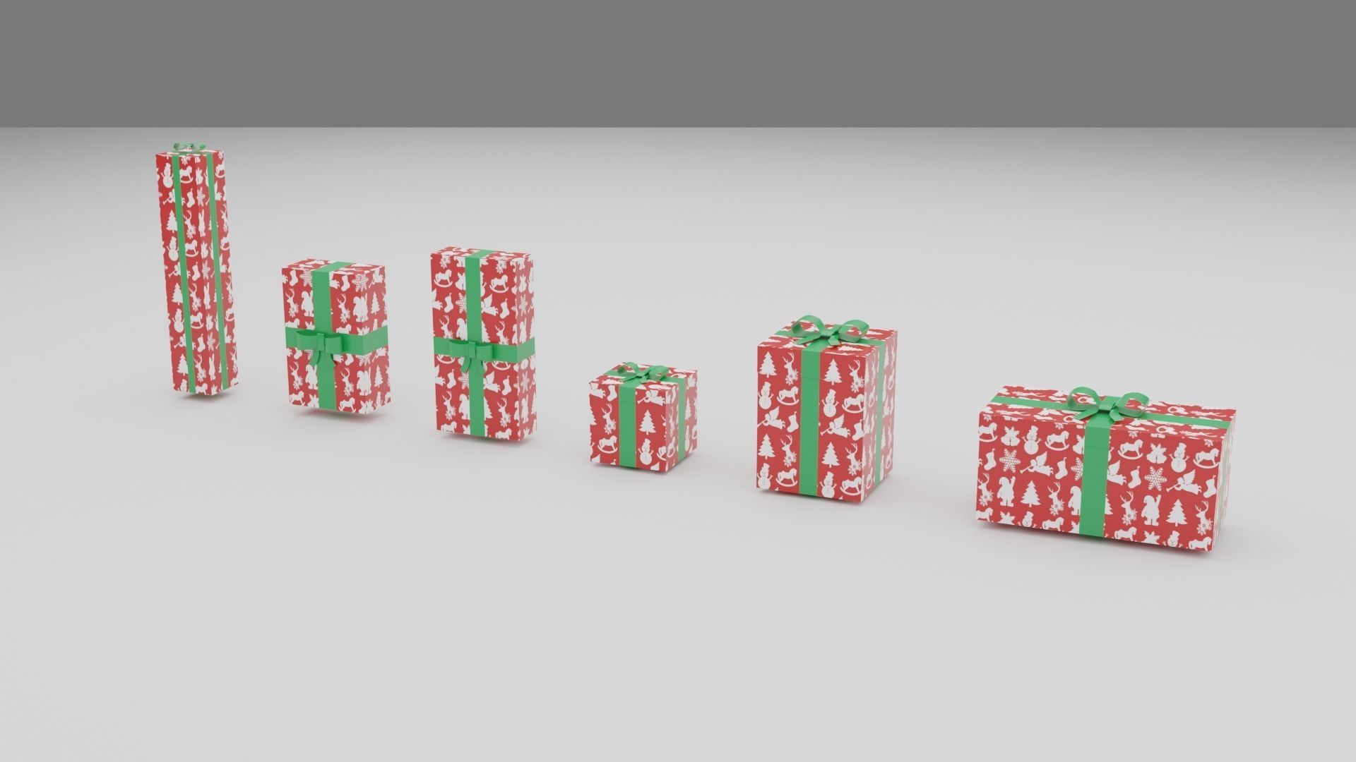 Christmas Gifts  Low-poly 3D model_1