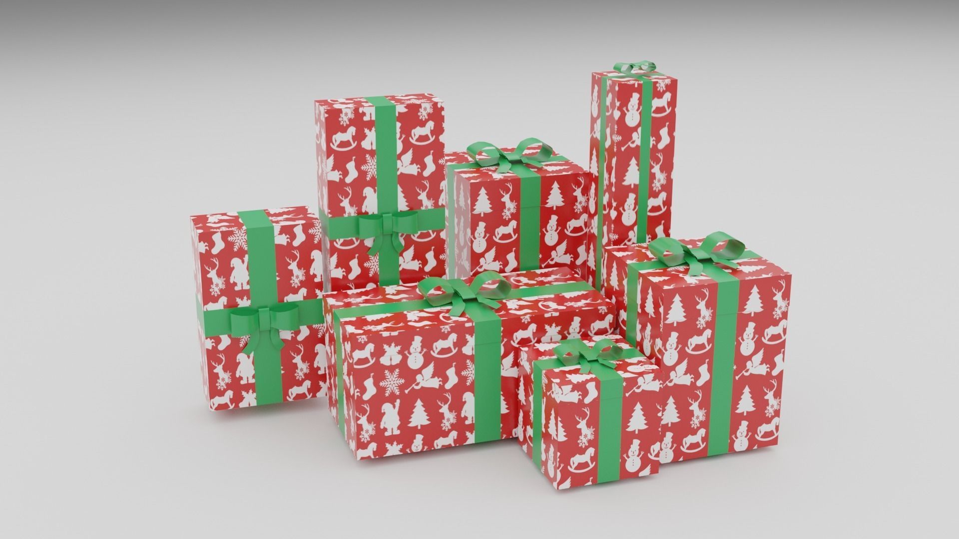 Christmas Gifts  Low-poly 3D model_6