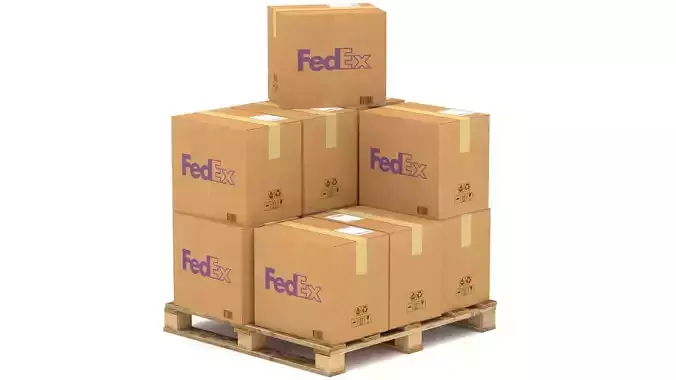 Fedex Cardboard Box with Pallet