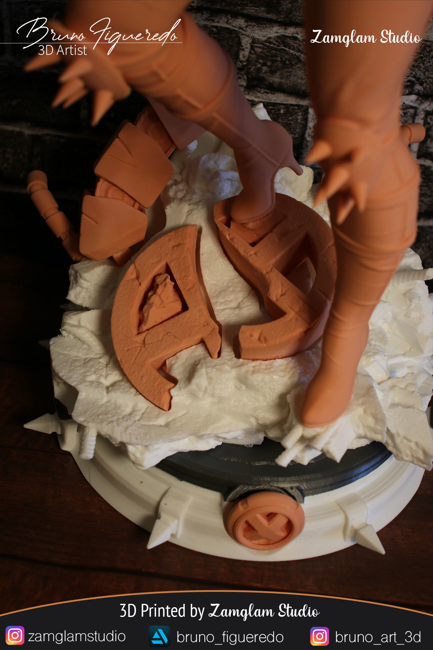 Magik dc comics female warrior statue 3D print model_6