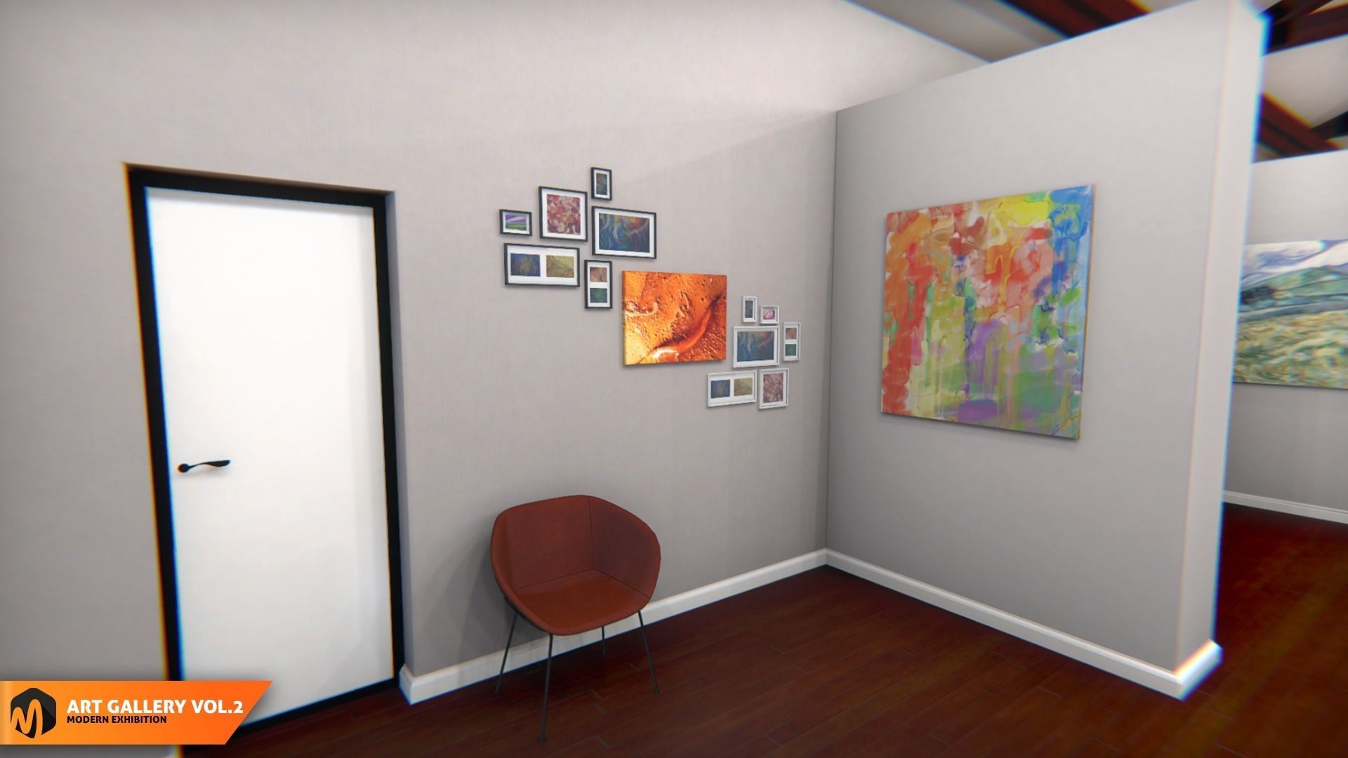 Art gallery Vol2 - modern exhibition 3D model_12