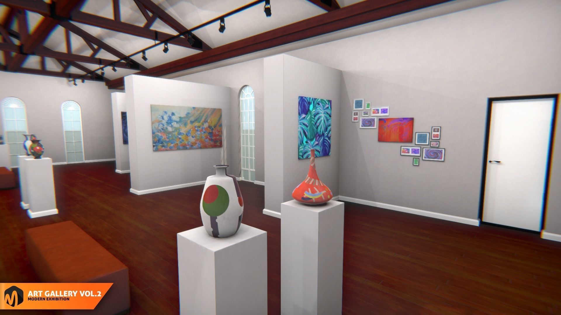 Art gallery Vol2 - modern exhibition 3D model_9