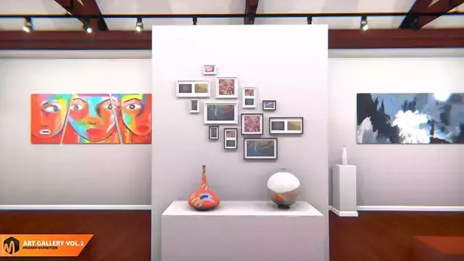 Art gallery Vol2 - modern exhibition 3D model