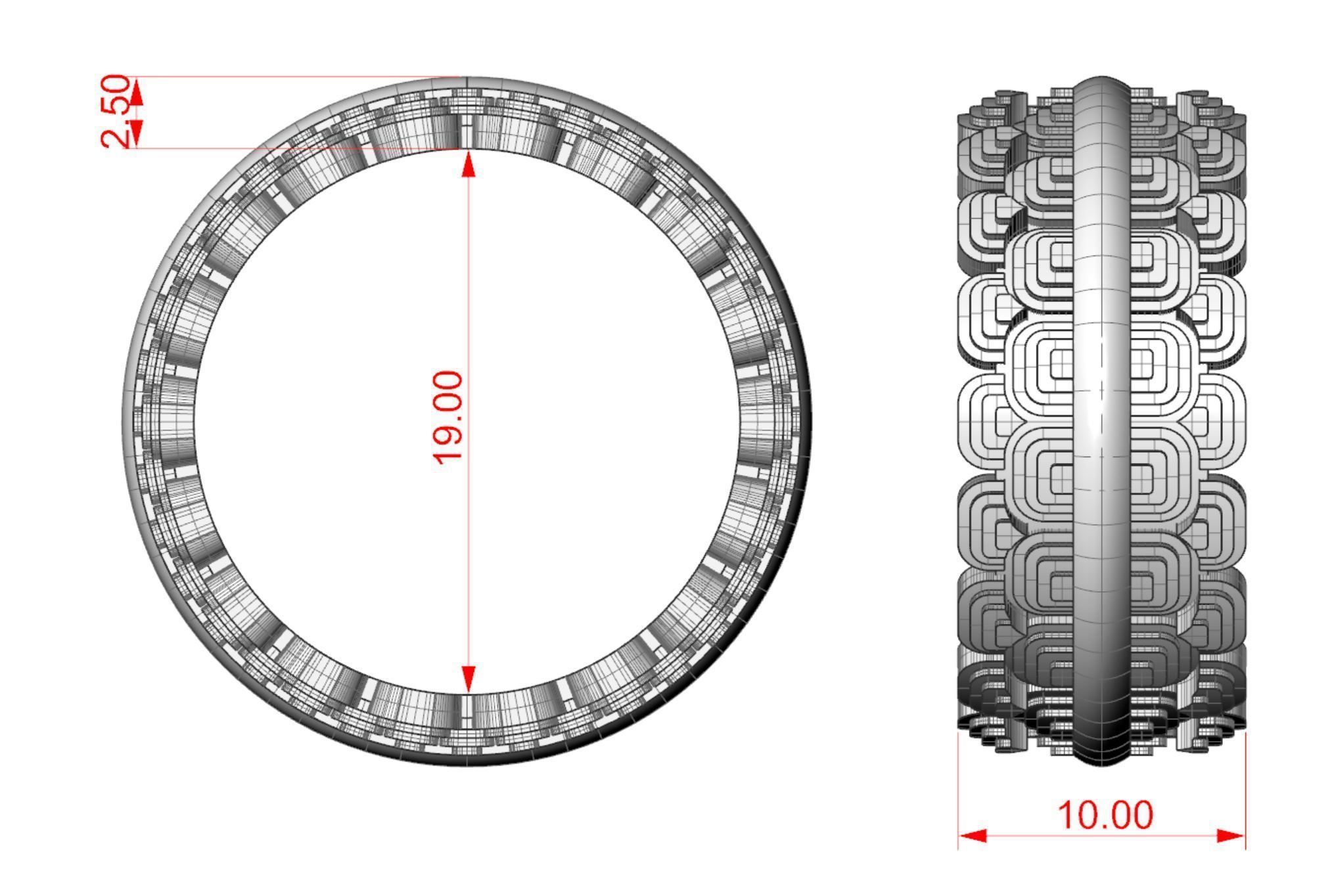 Japanese pattern ring 2 3D print model_6