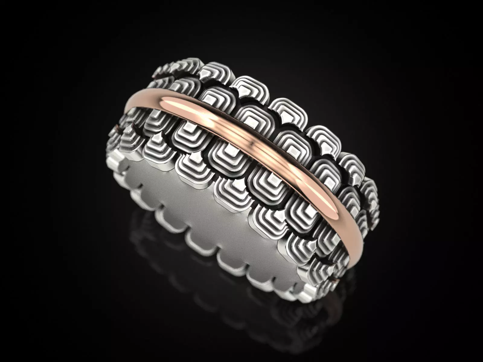 Japanese pattern ring 2 3D print model_0