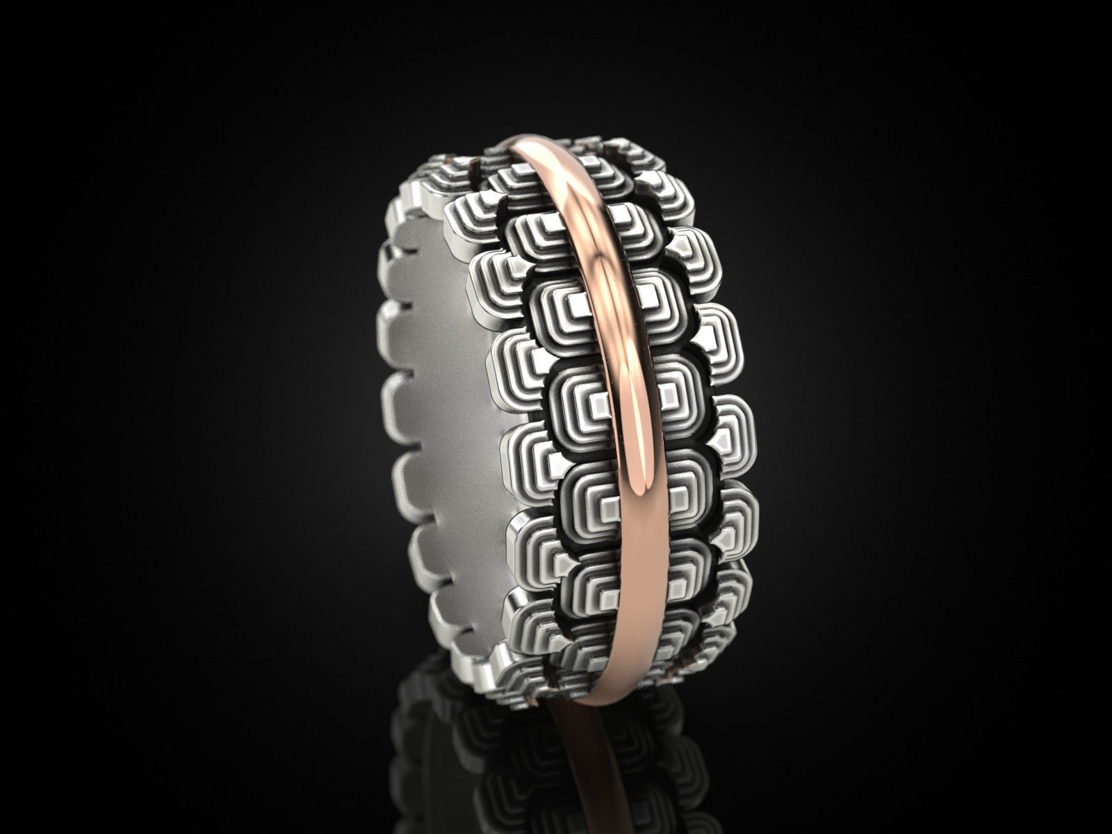 Japanese pattern ring 2 3D print model_2