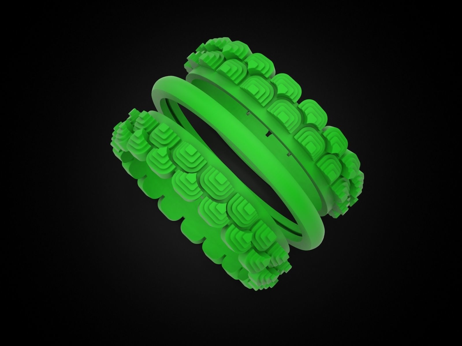 Japanese pattern ring 2 3D print model_5