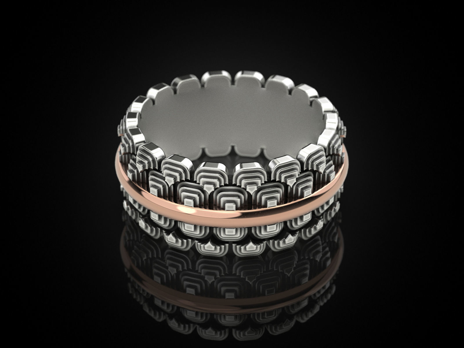 Japanese pattern ring 2 3D print model_4