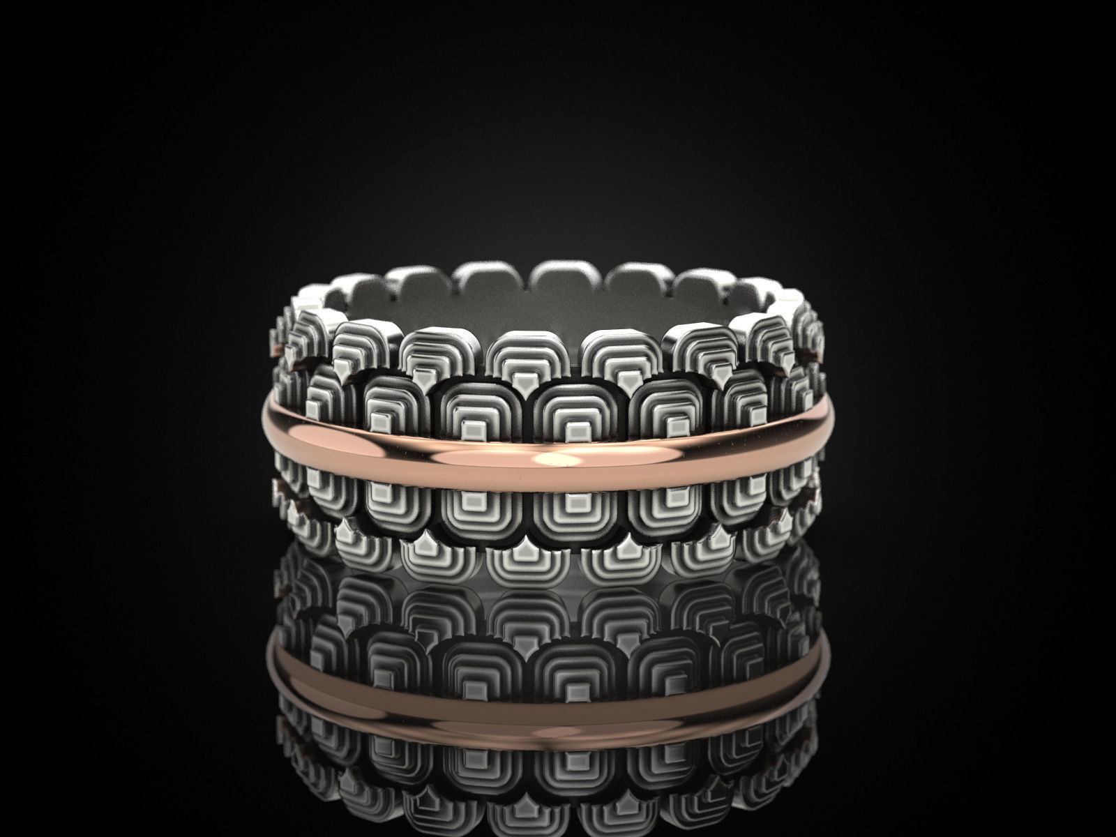 Japanese pattern ring 2 3D print model_1