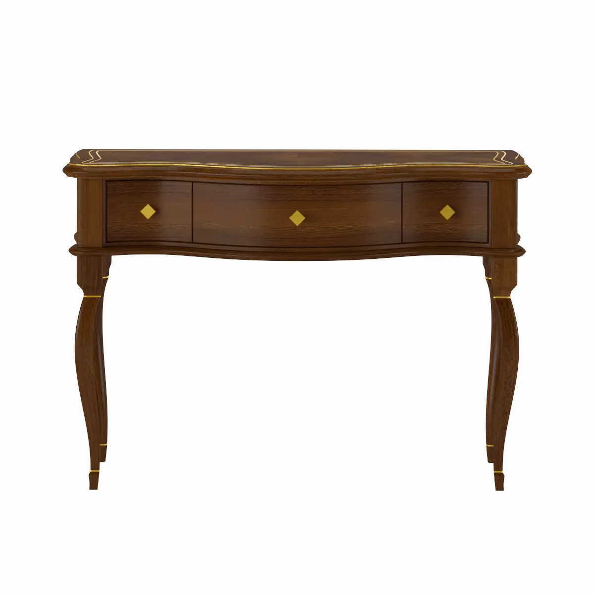 Walnut Veneer Console 3D model