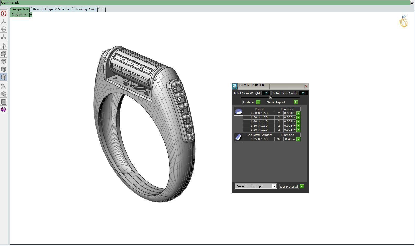 Diamond ring Moving 3D print model_15