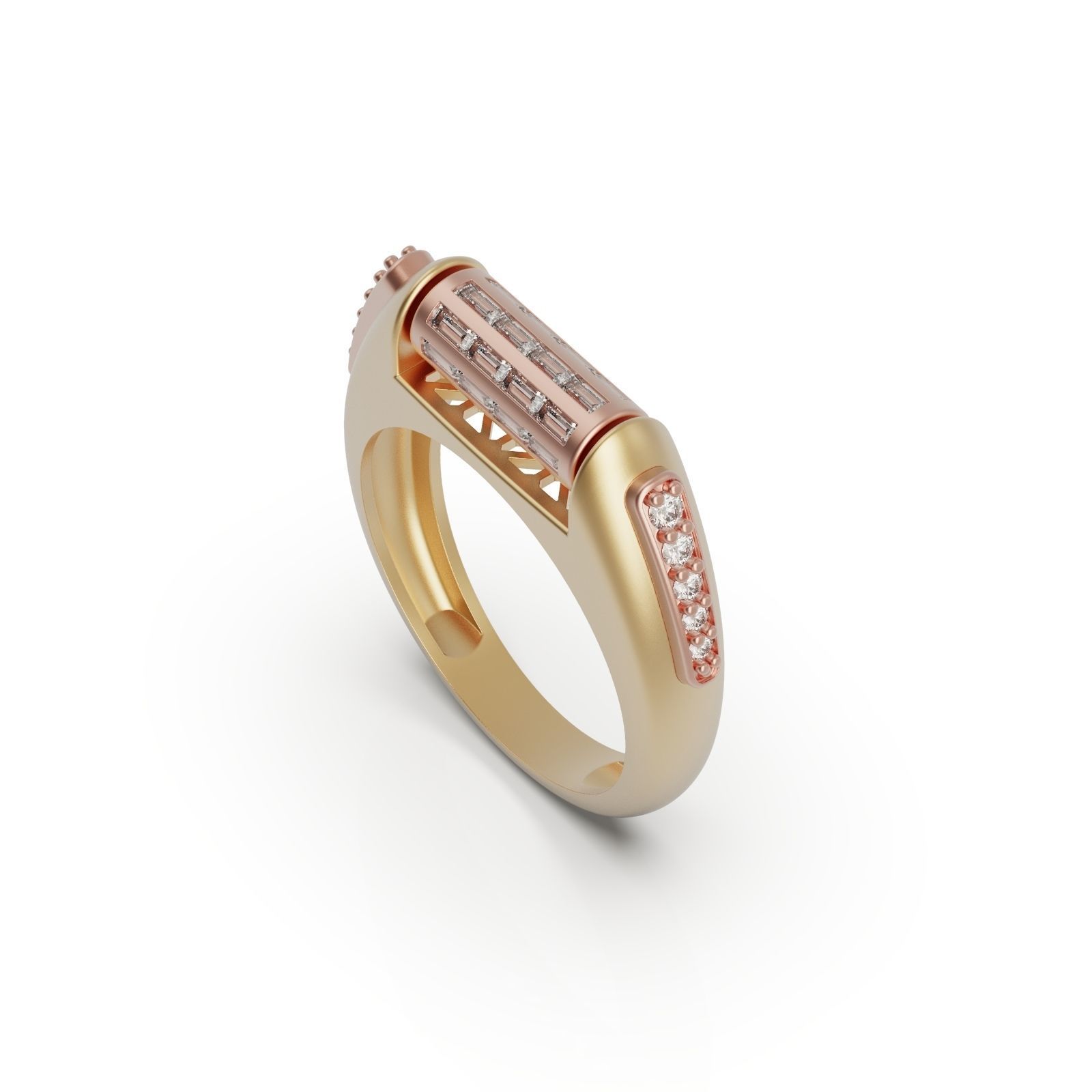Diamond ring Moving 3D print model_7