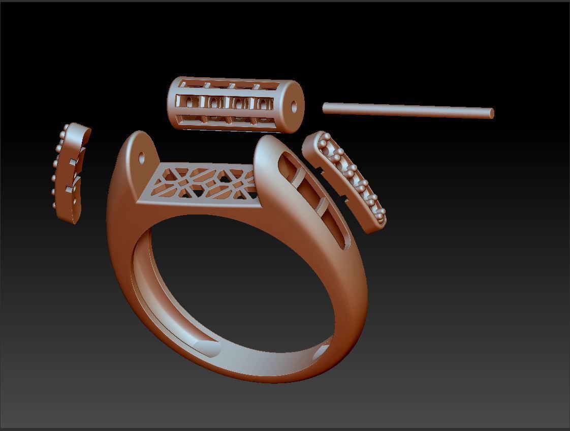 Diamond ring Moving 3D print model_1