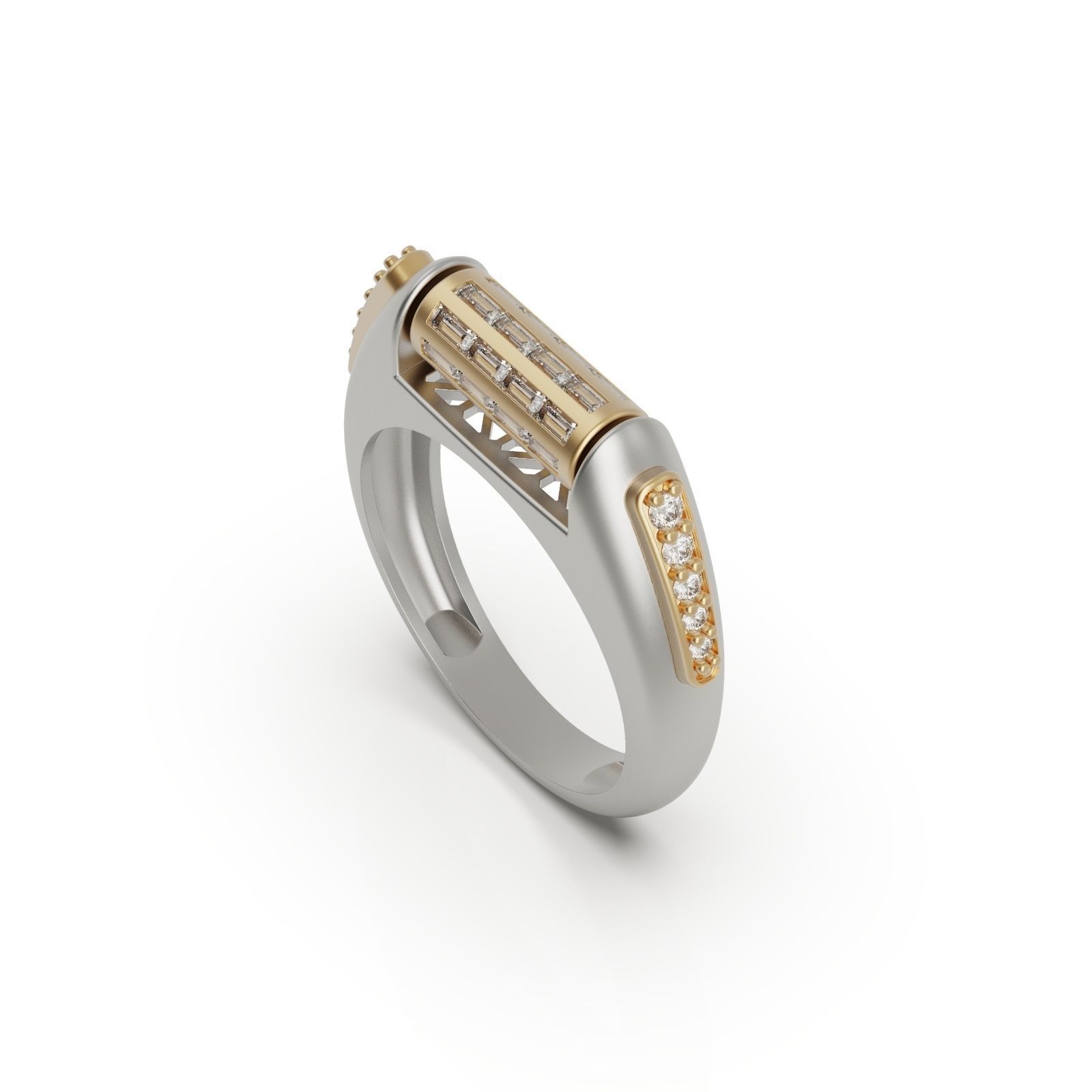 Diamond ring Moving 3D print model_6