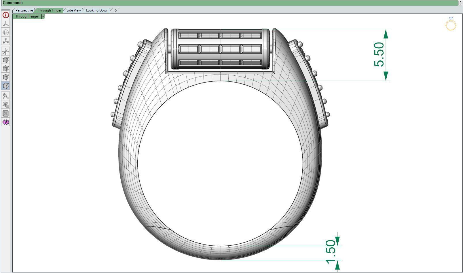 Diamond ring Moving 3D print model_12