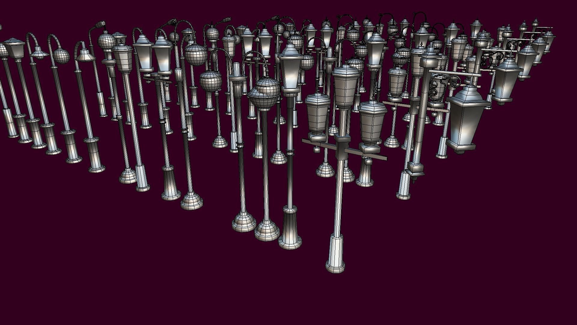 Lamp Colection2 Low-poly 3D model_4