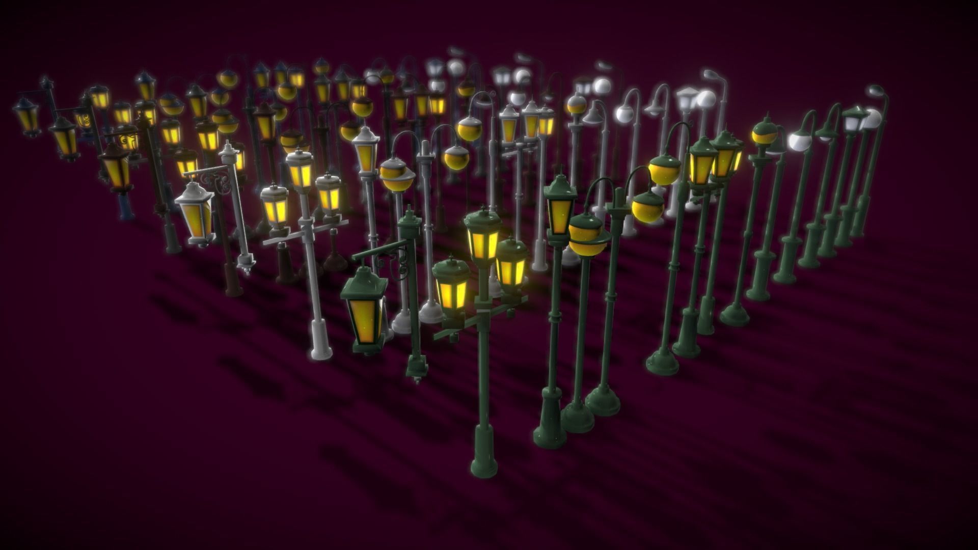 Lamp Colection2 Low-poly 3D model_2