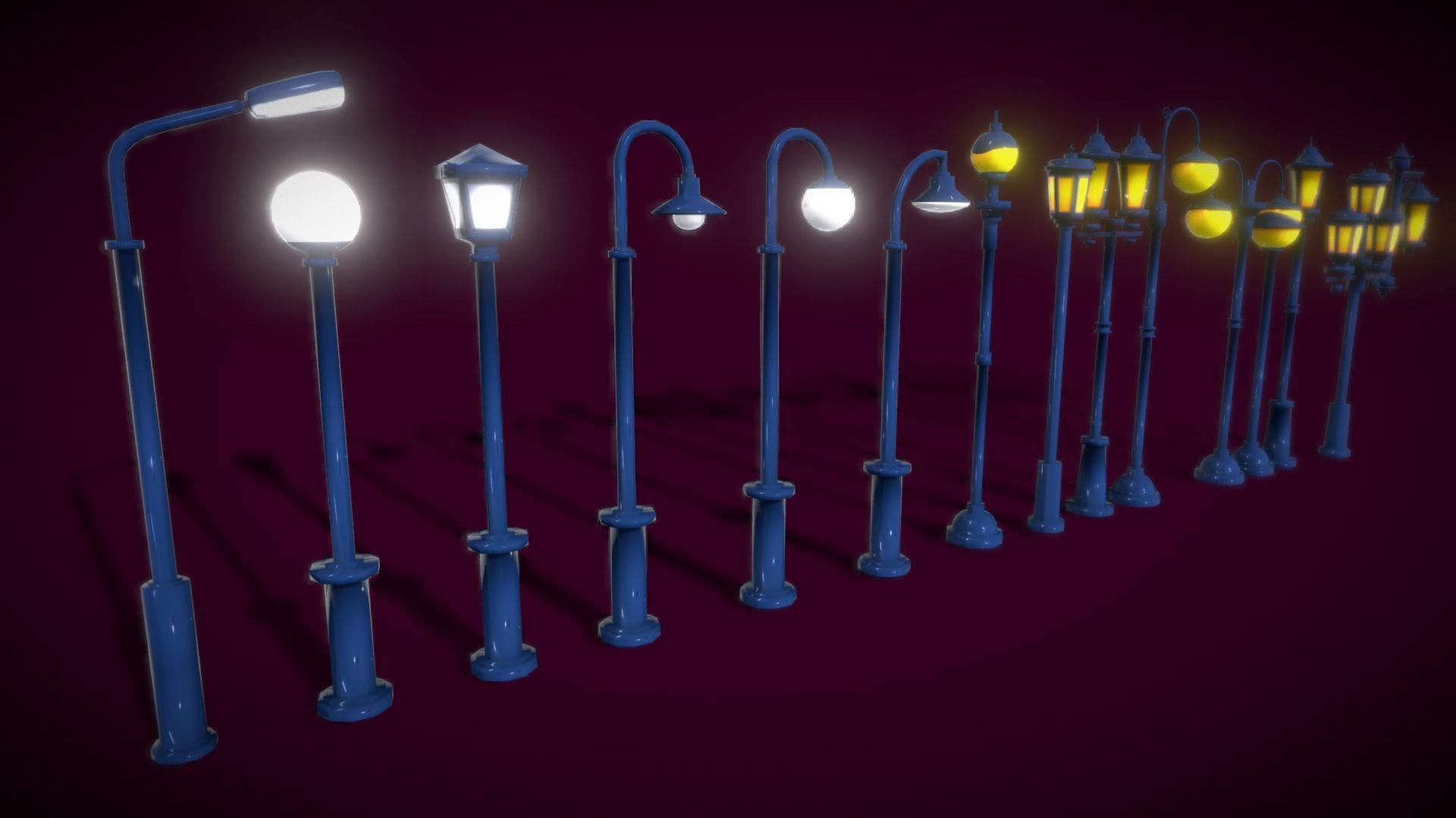 Lamp Colection2 Low-poly 3D model_7