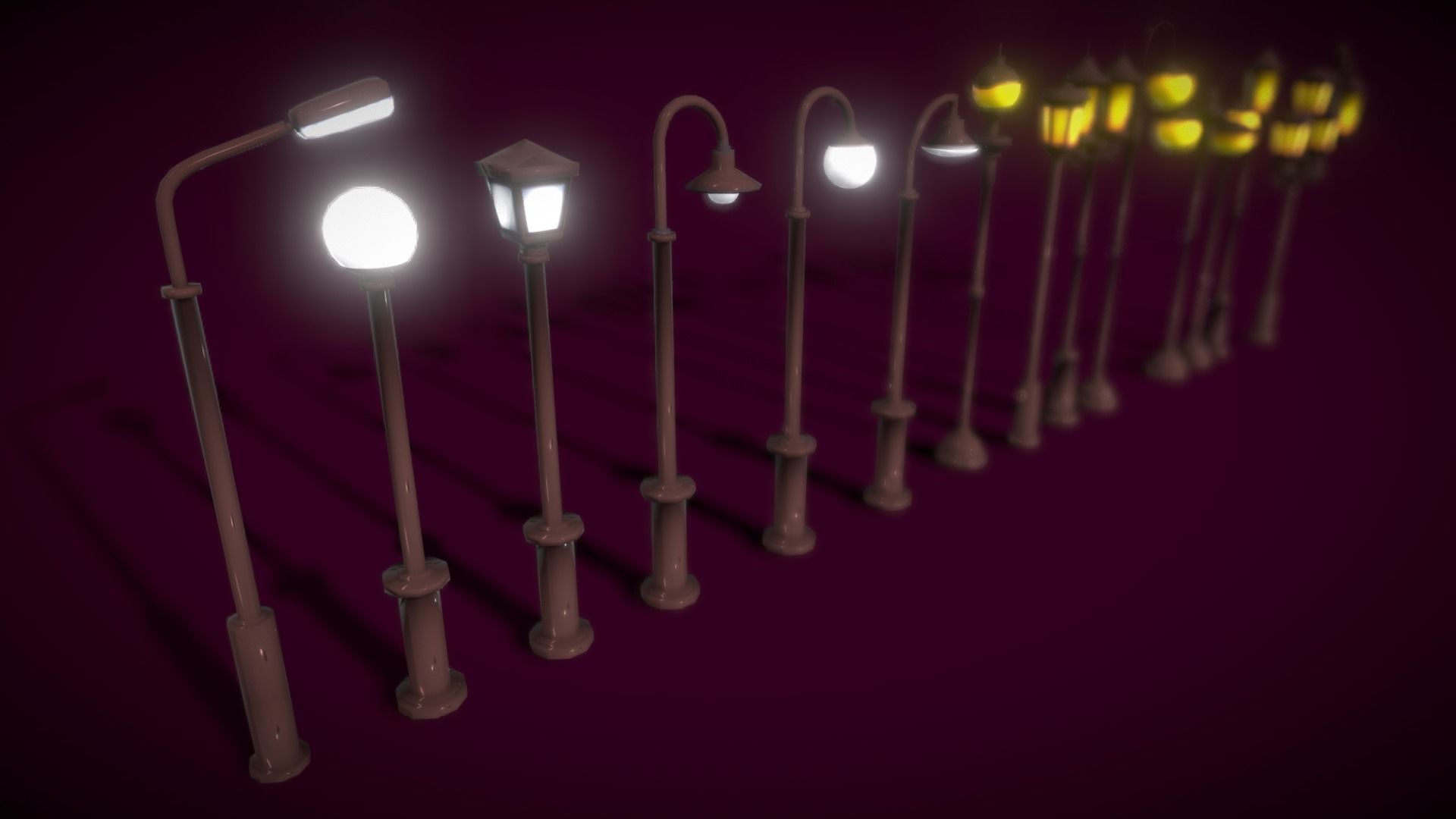 Lamp Colection2 Low-poly 3D model_9