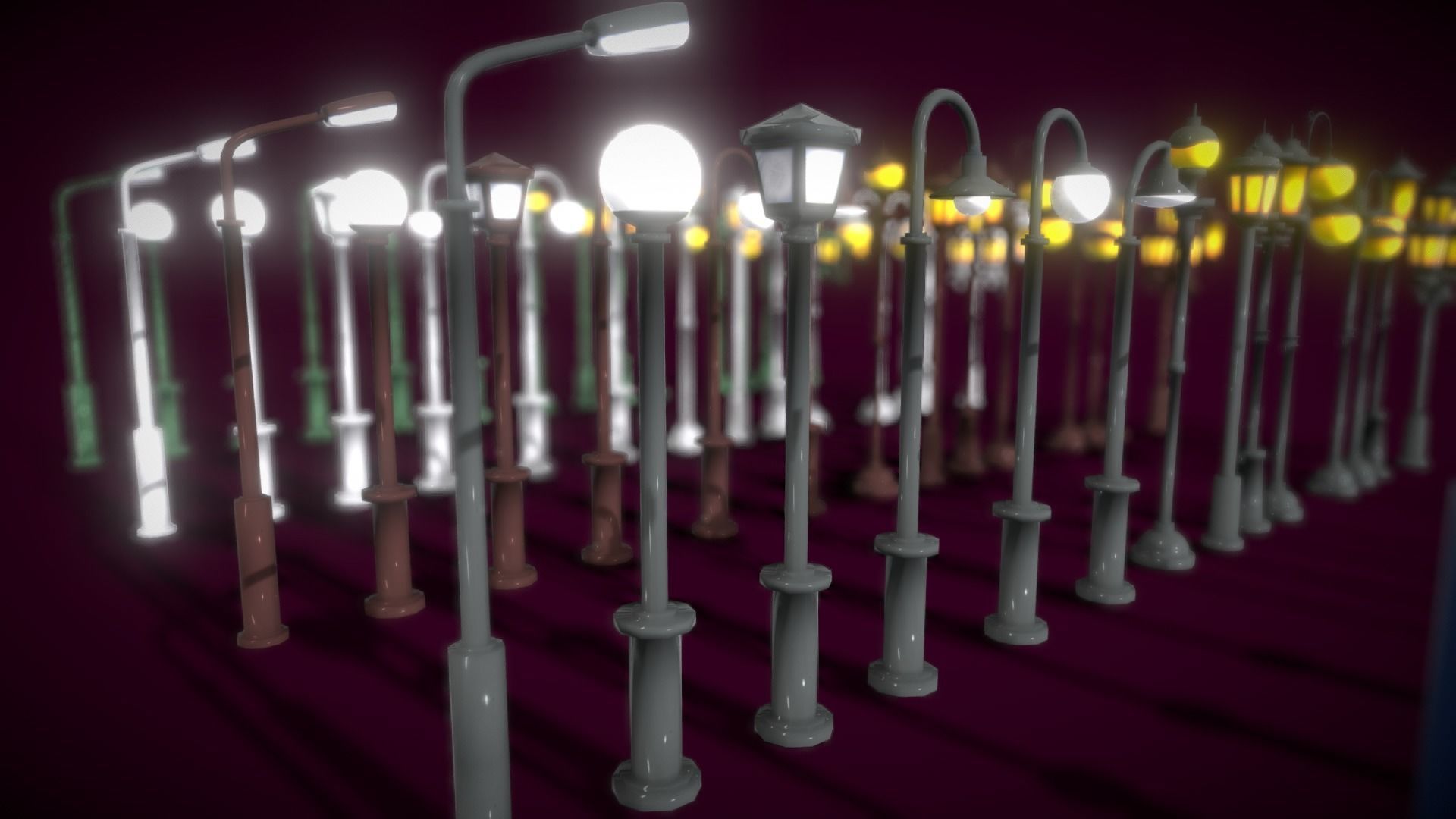 Lamp Colection2 Low-poly 3D model_6